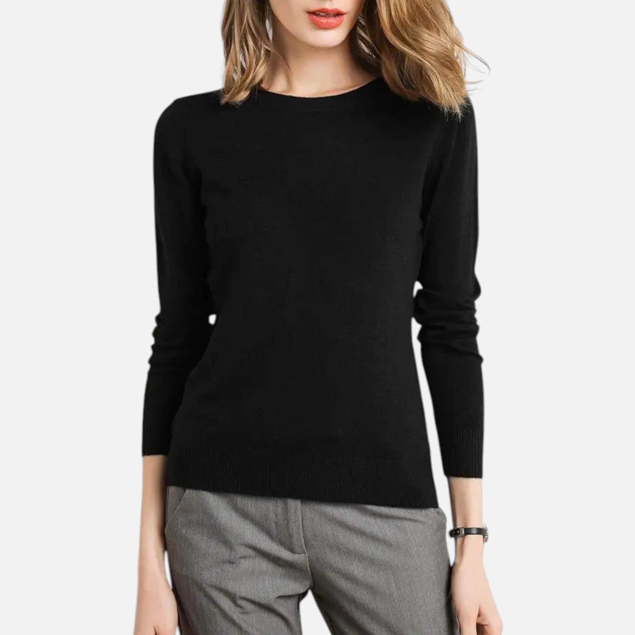 Jersey Mujer Lana Merino Cuello Redondo Slim Fit