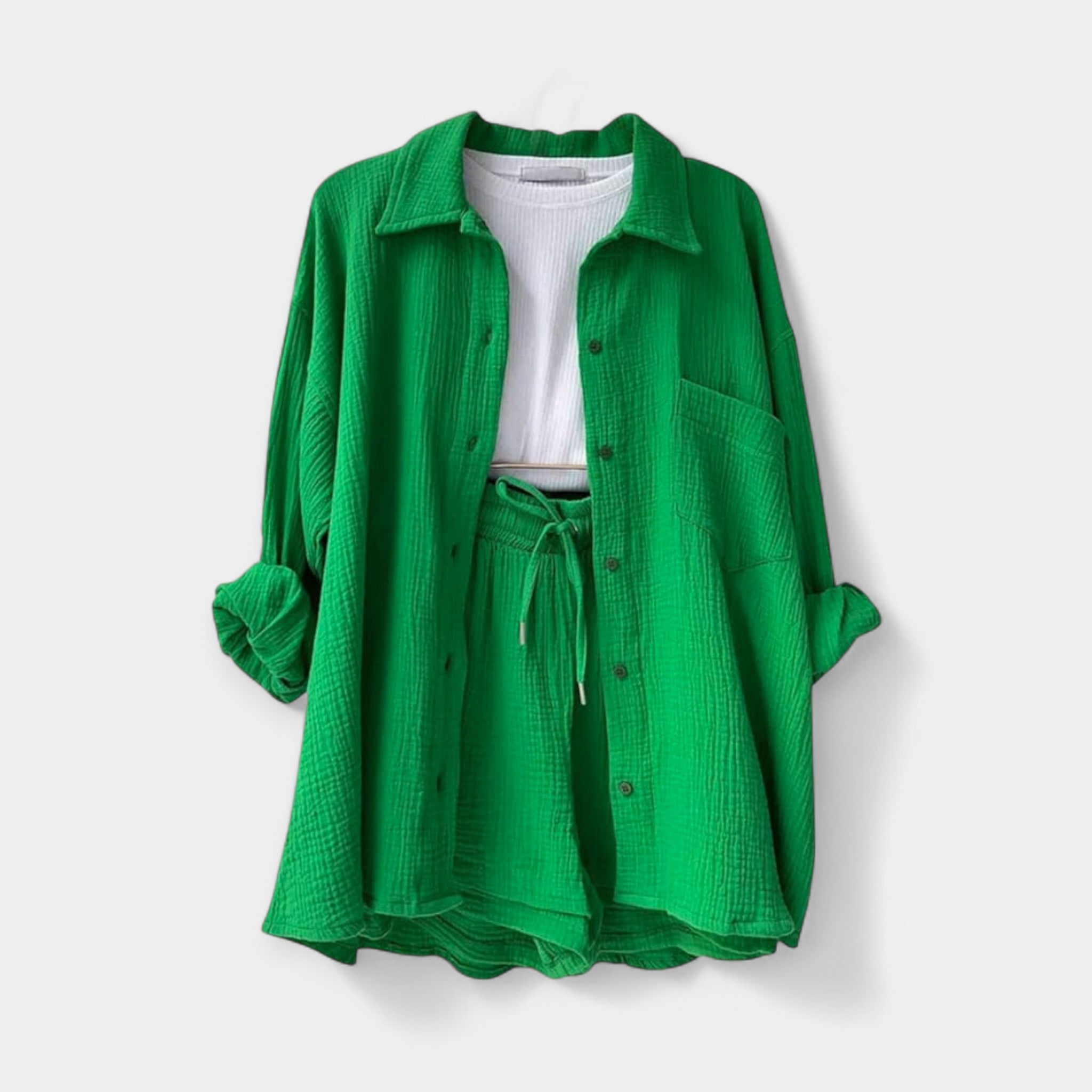 conjunto bicolor de verano con top y short