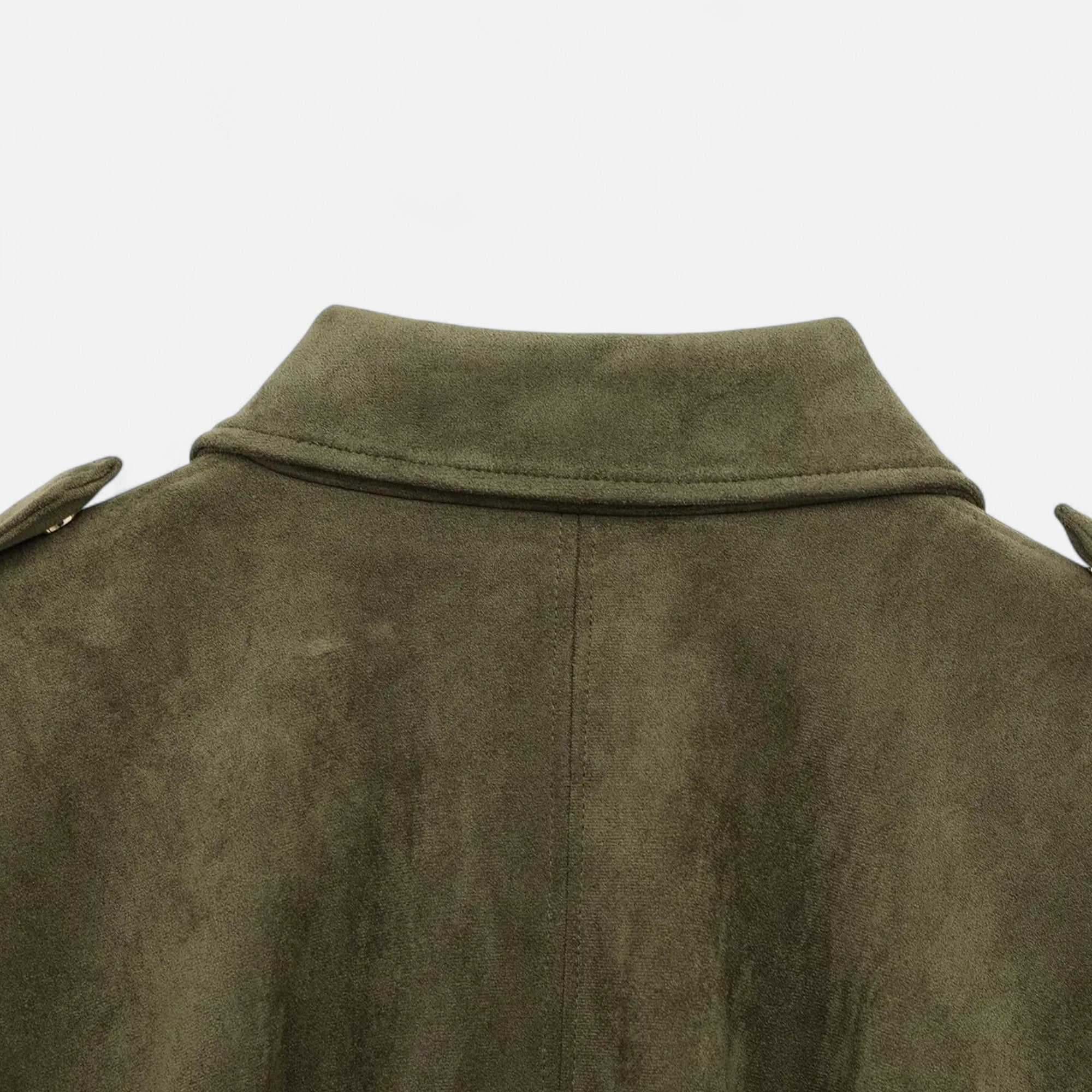 Chaqueta de Gamuza Clásica Mujer con Solapa