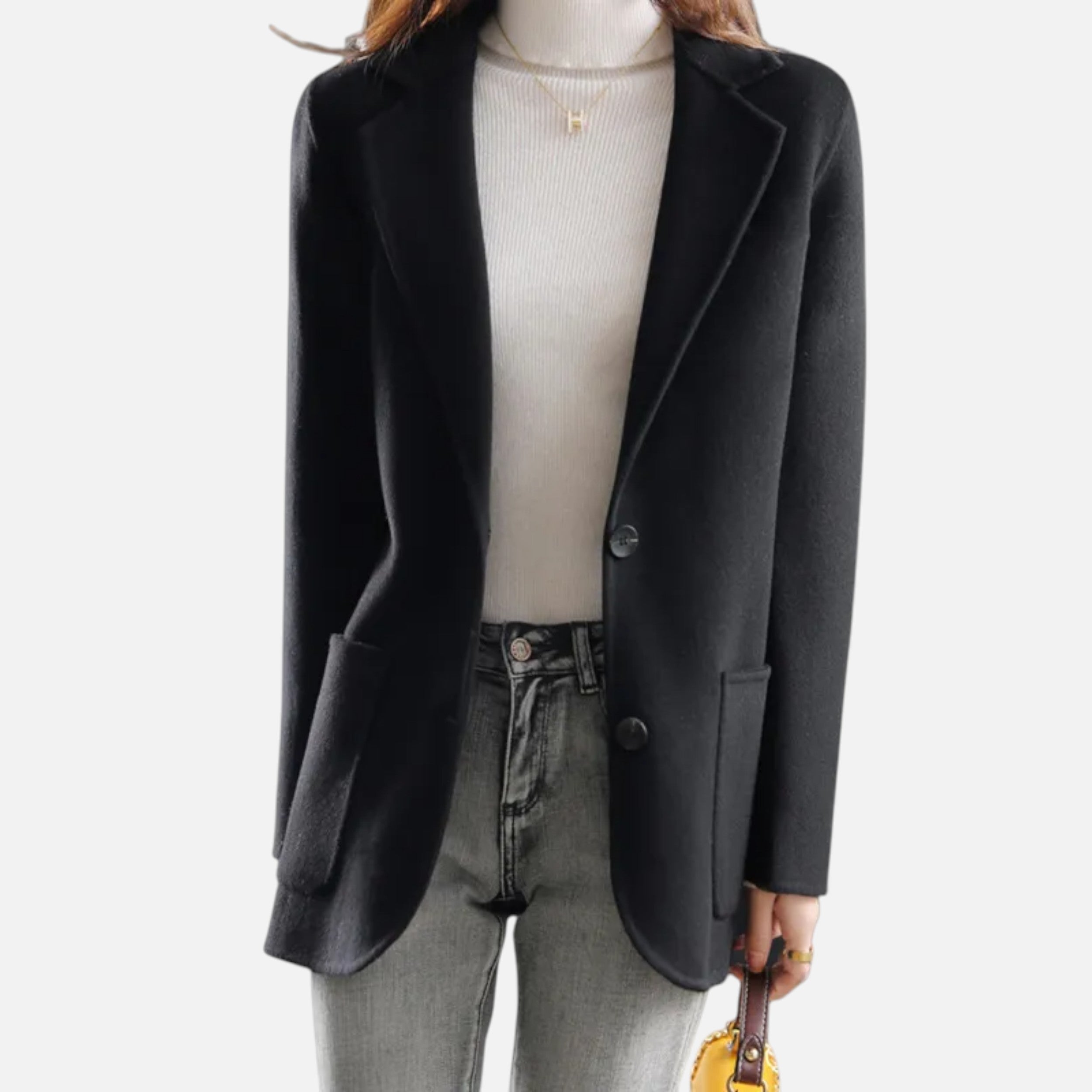 Abrigo Mujer Lana Gruesa Corte Slim Elegante
