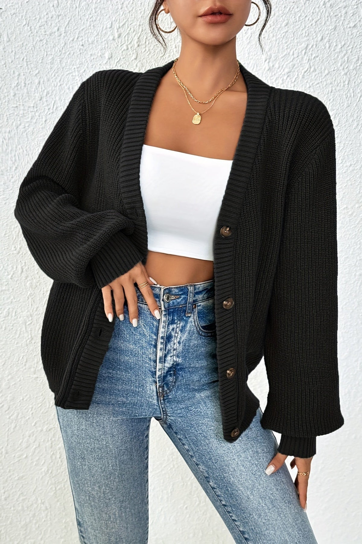 Cardigan Liana Oriana Ligero Con Corte Abierto Chic