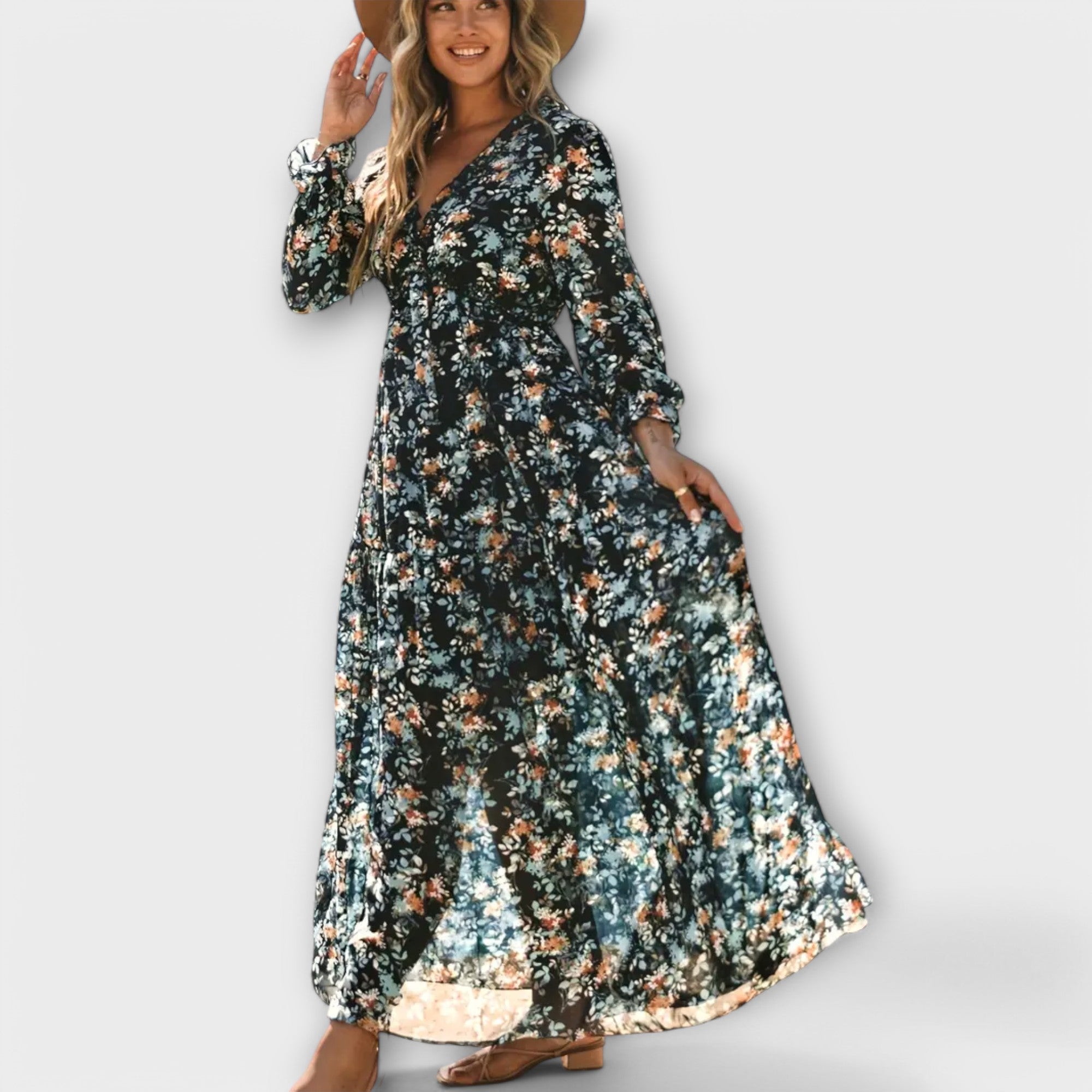 Vestido Maxi con Estampado Floral