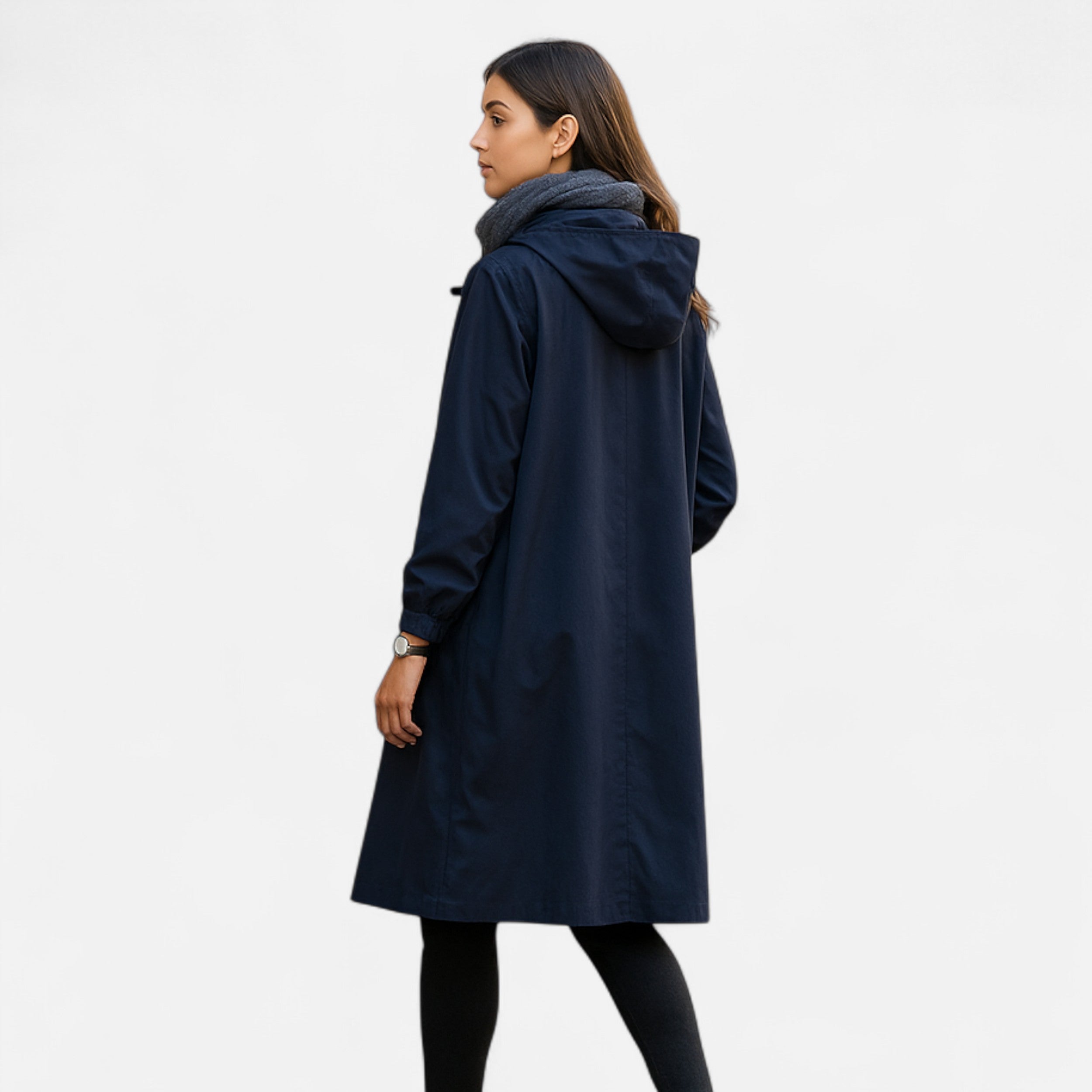 Gabardina Mujer con Capucha Impermeable Atemporal