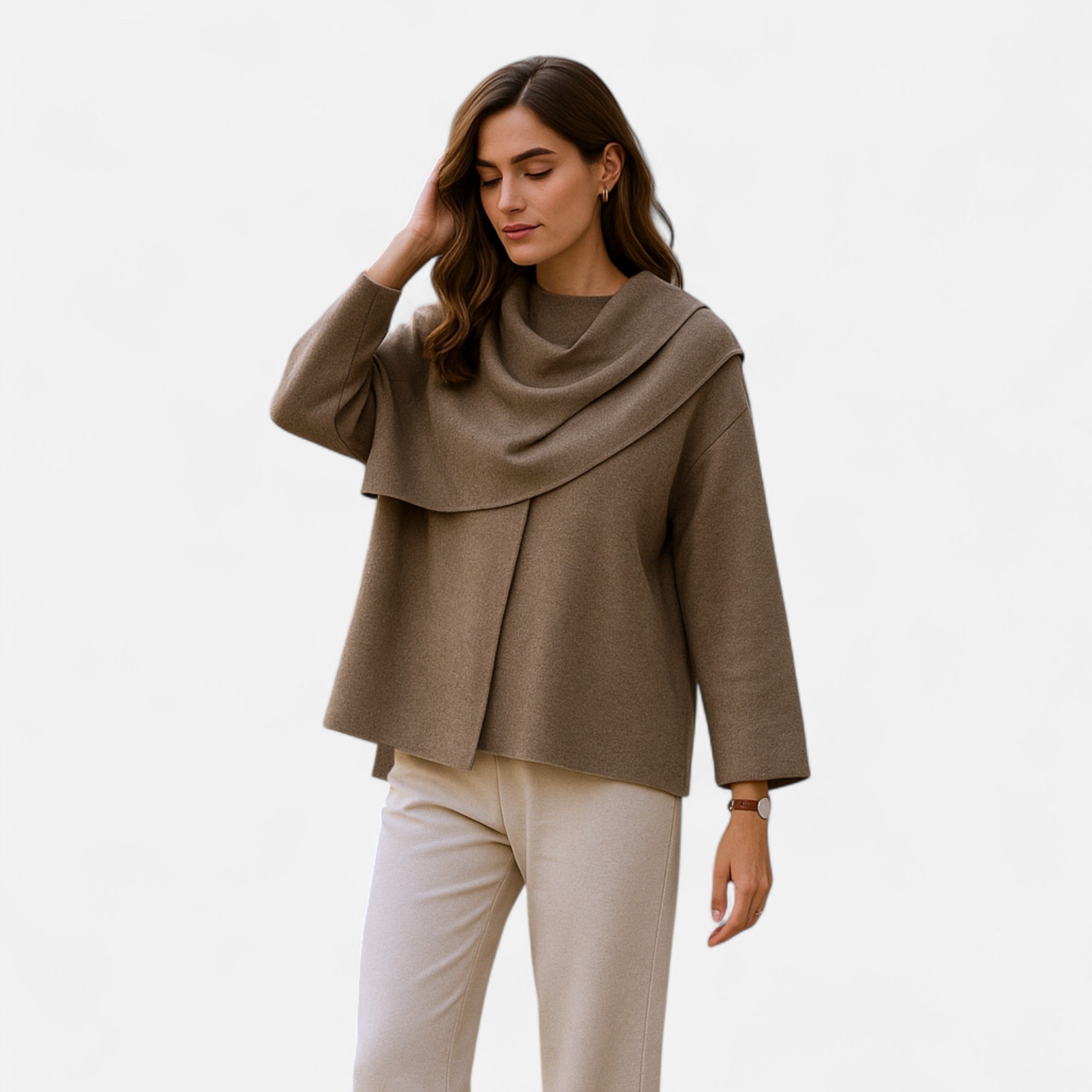 Eliaro Moda | Abrigo Mujer Invierno Acolchado con Bufanda Asimétrica