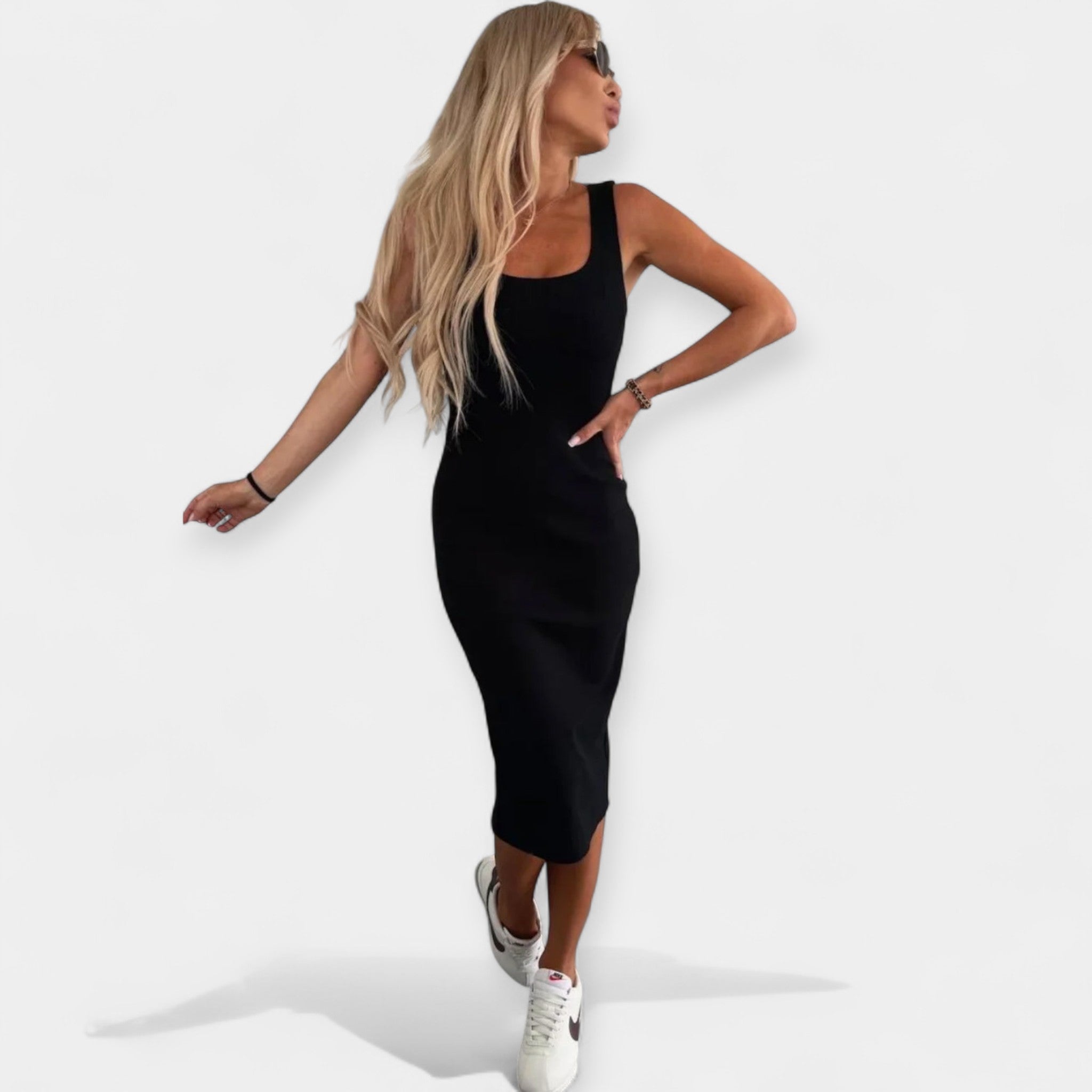 Conjunto de Vestido Midi y Chaqueta Bomber