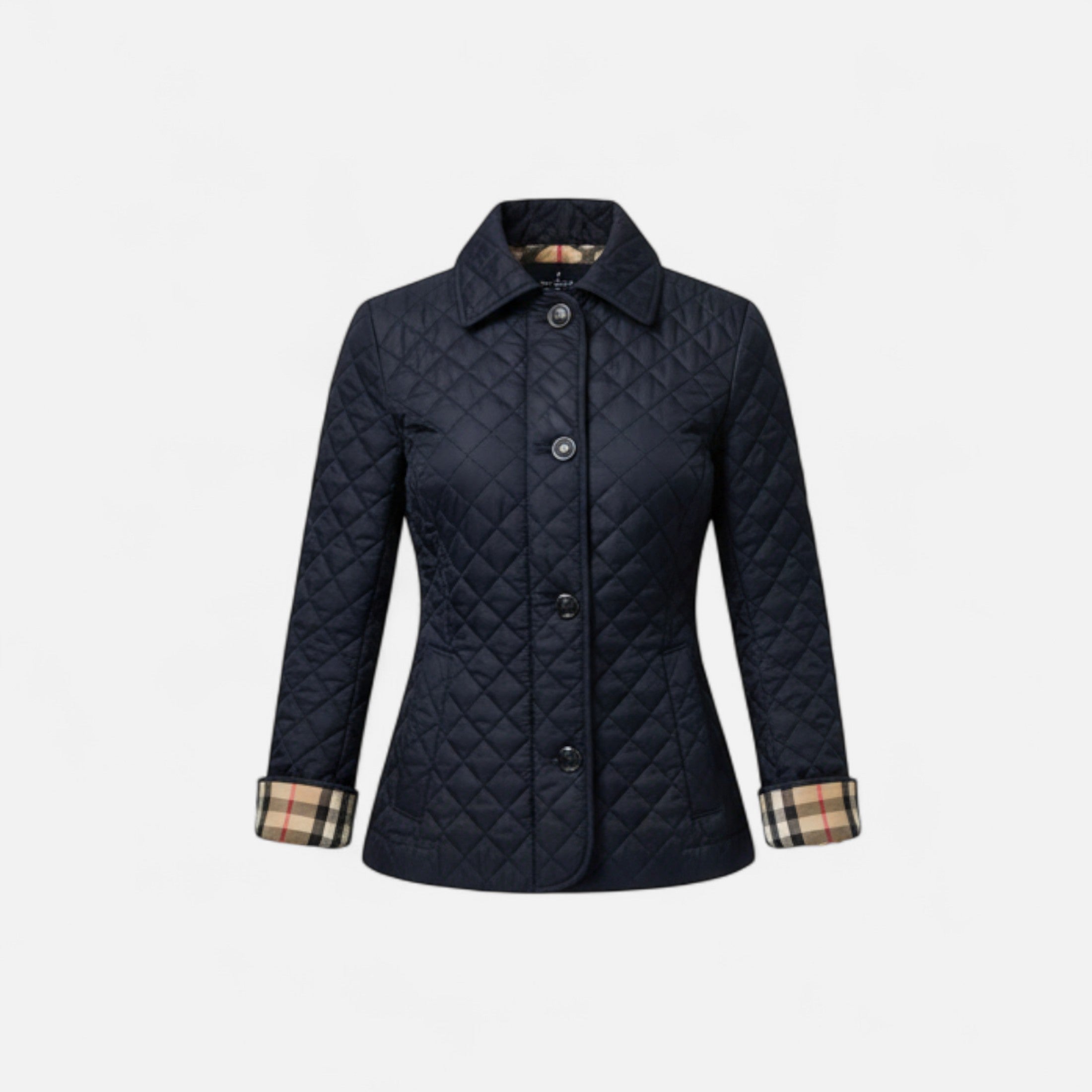 Chaqueta Acolchada Mujer Cuello Solapa Elegante