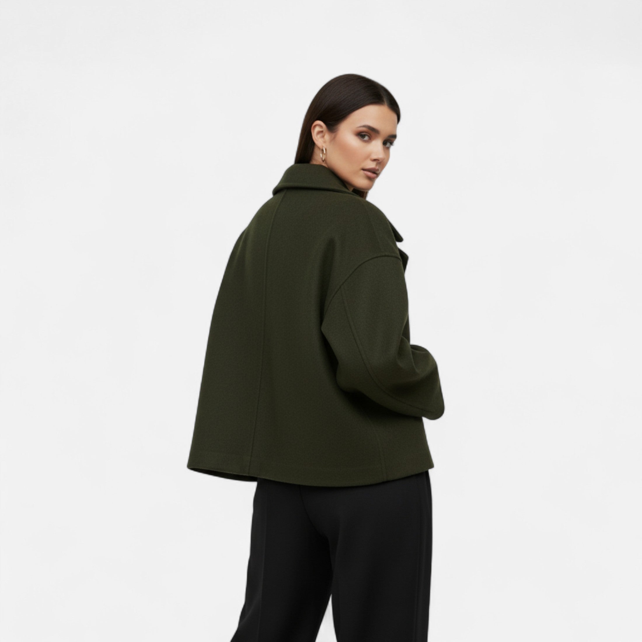 Abrigo Corto Mujer Oversize Elegante