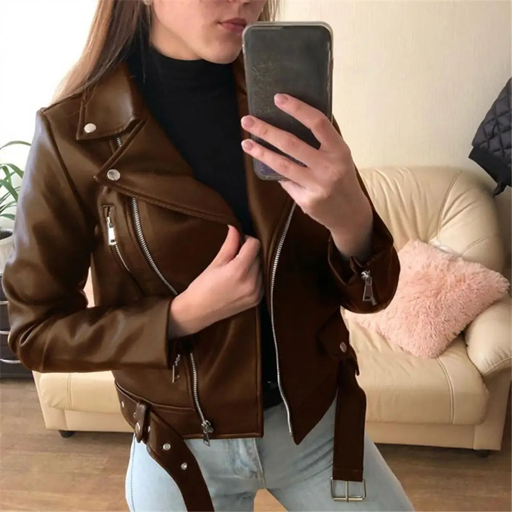Chaqueta de cuero resistente y casual
