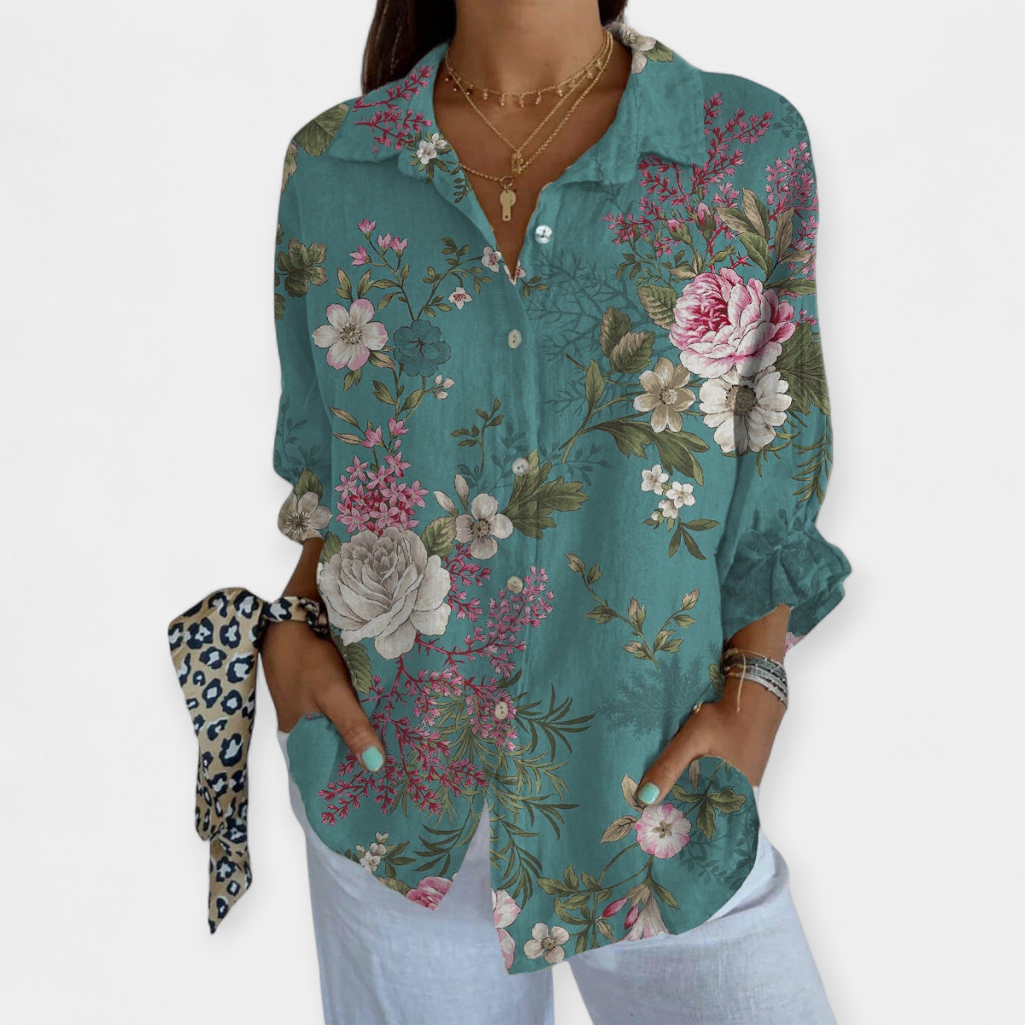 Camisa de Lino Artística y Cómoda