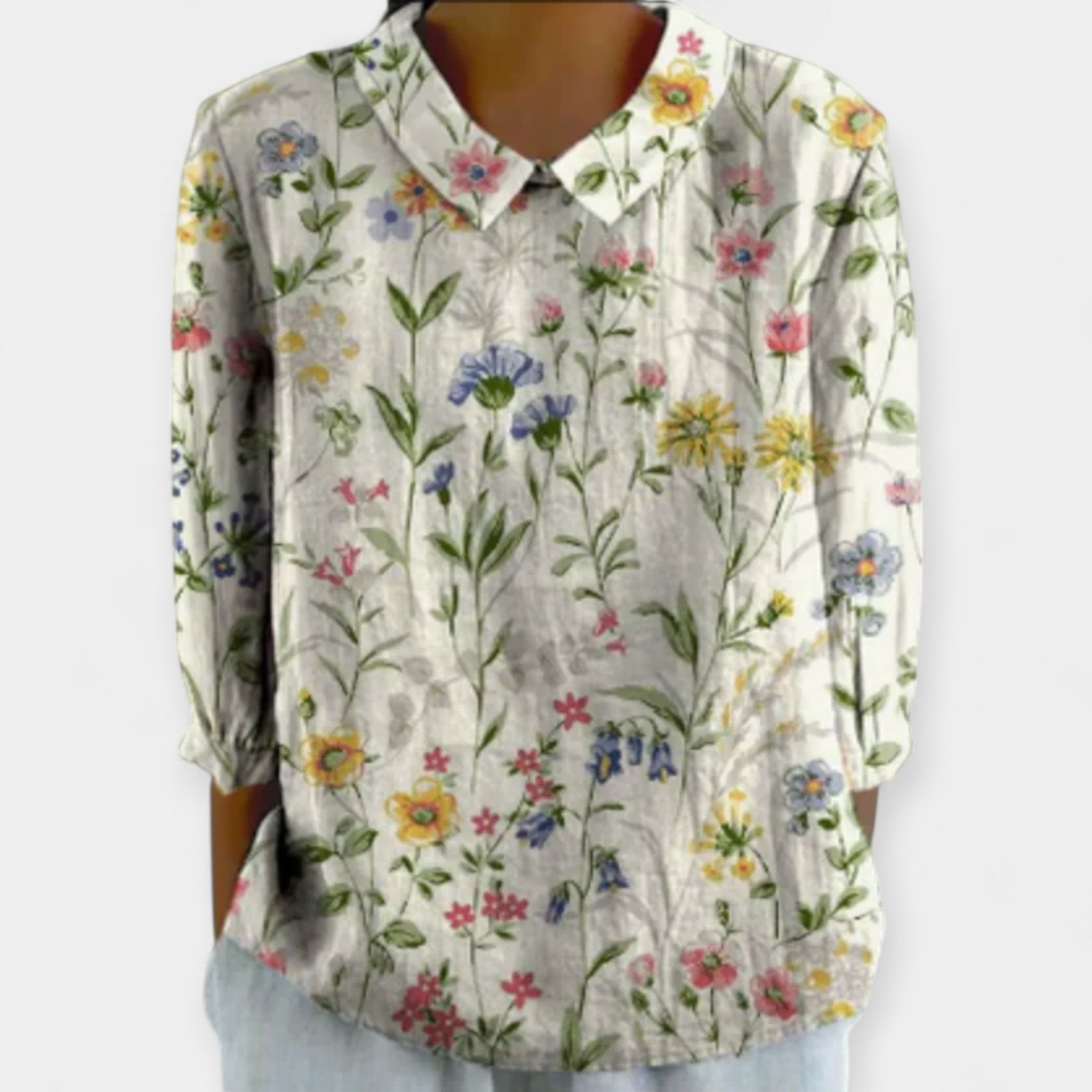 Camisa con estampado floral retro