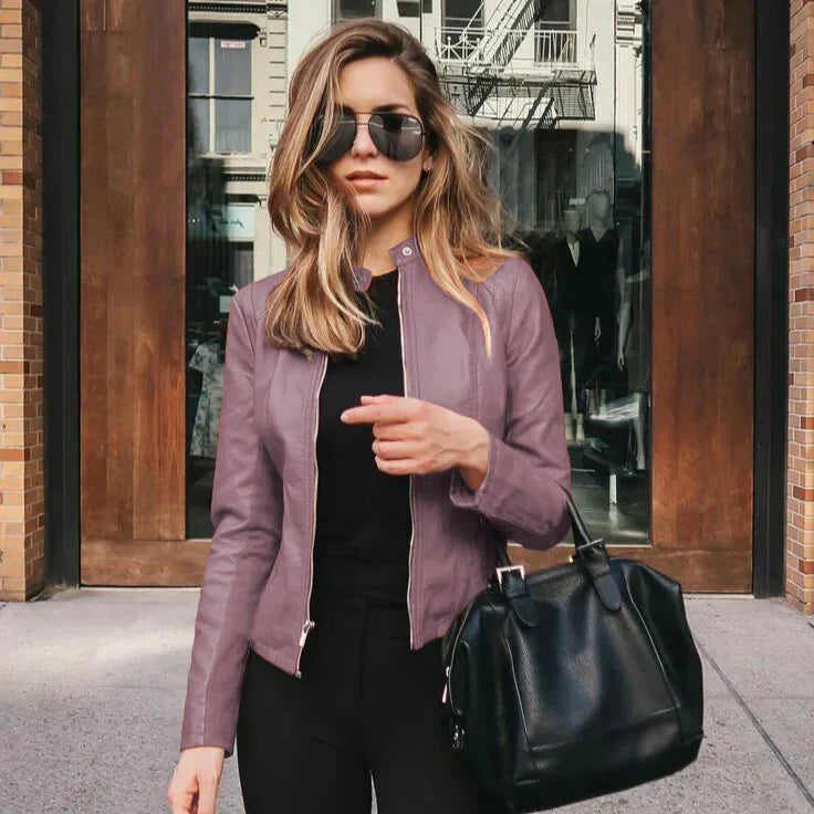 Chaqueta versátil de piel de alta calidad