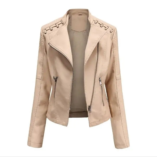 Chaqueta clásica de piel suave