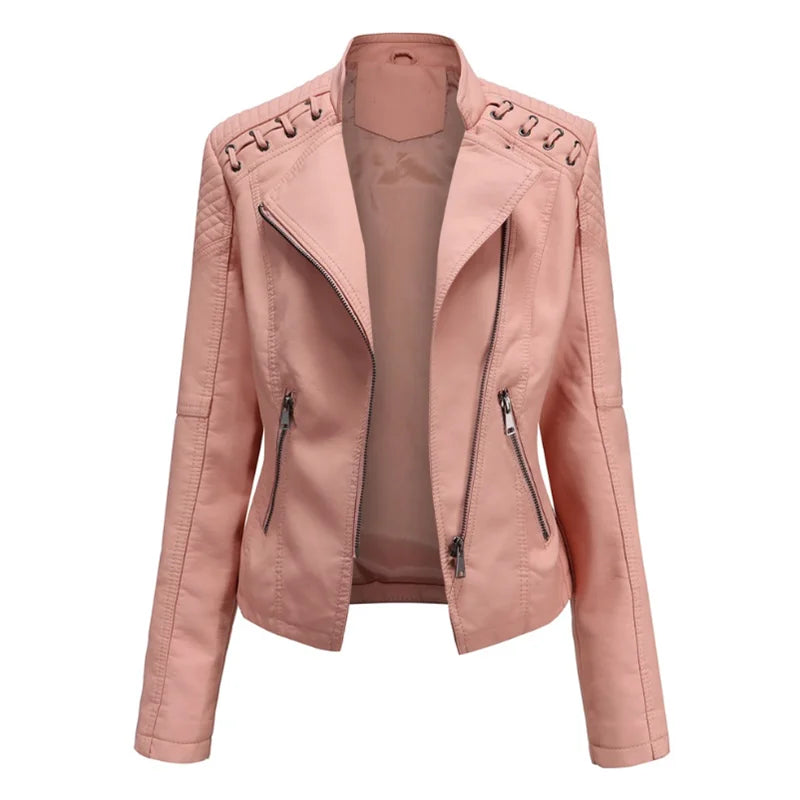 Chaqueta clásica de piel suave