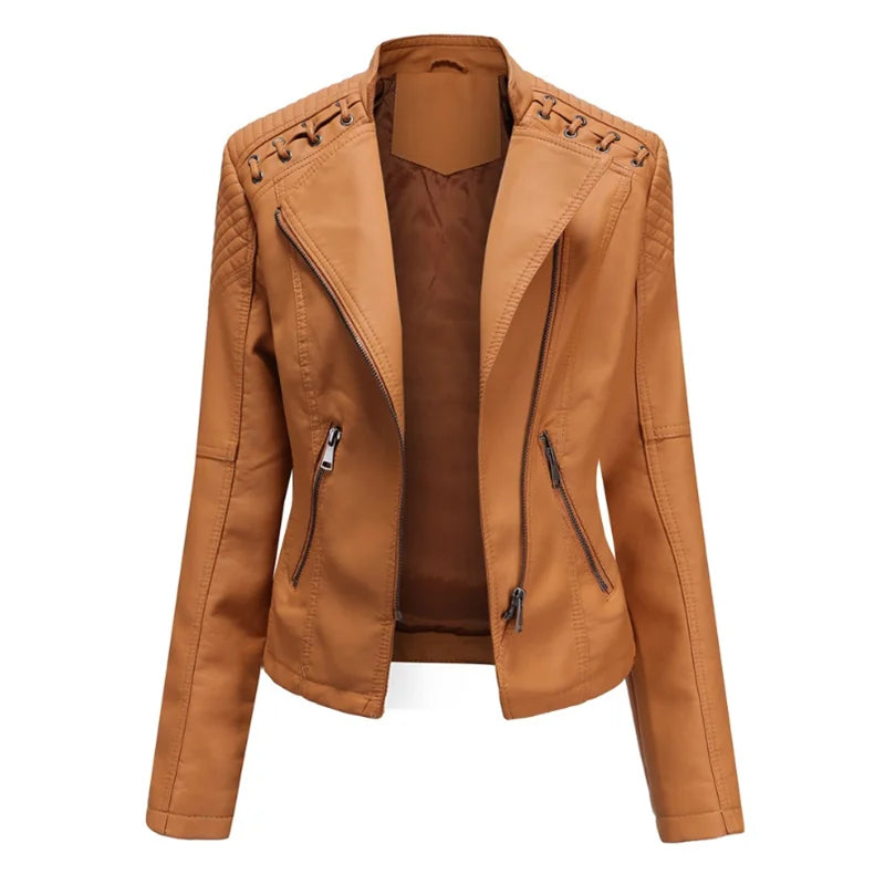 Chaqueta clásica de piel suave