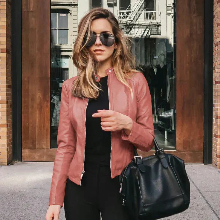 Chaqueta versátil de piel de alta calidad
