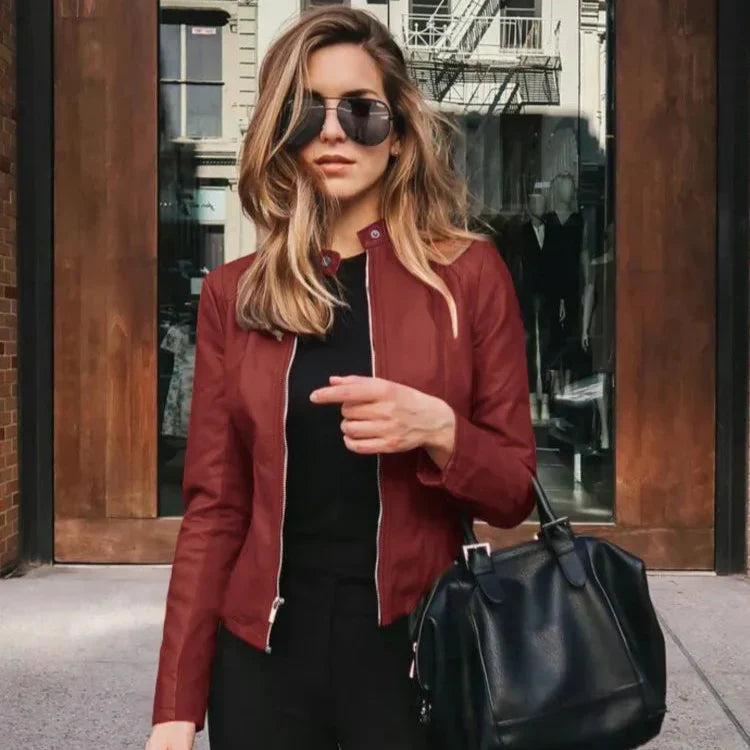 Chaqueta versátil de piel de alta calidad