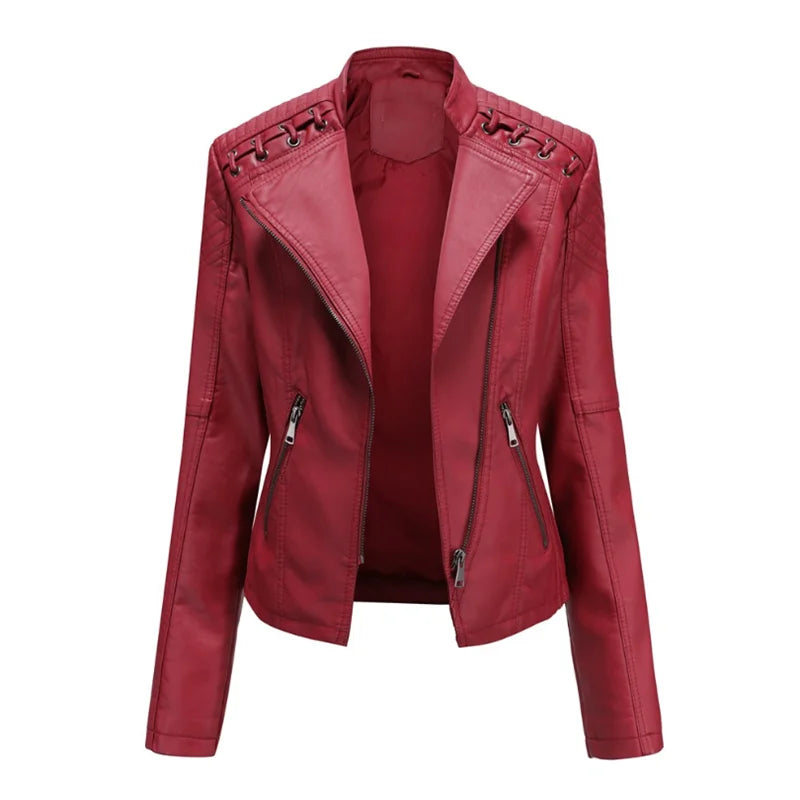 Chaqueta clásica de piel suave