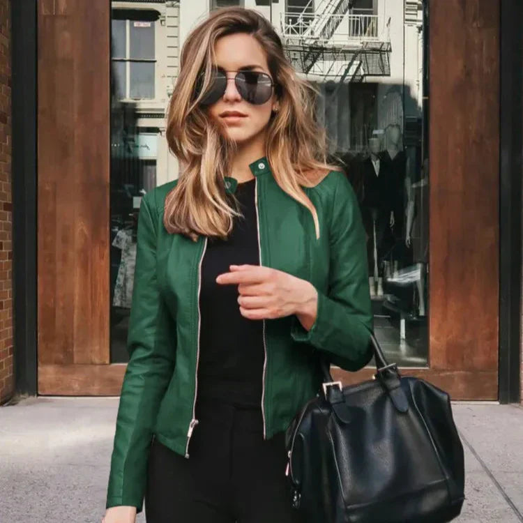 Chaqueta versátil de piel de alta calidad
