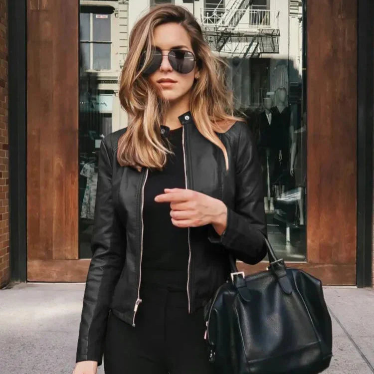 Chaqueta versátil de piel de alta calidad