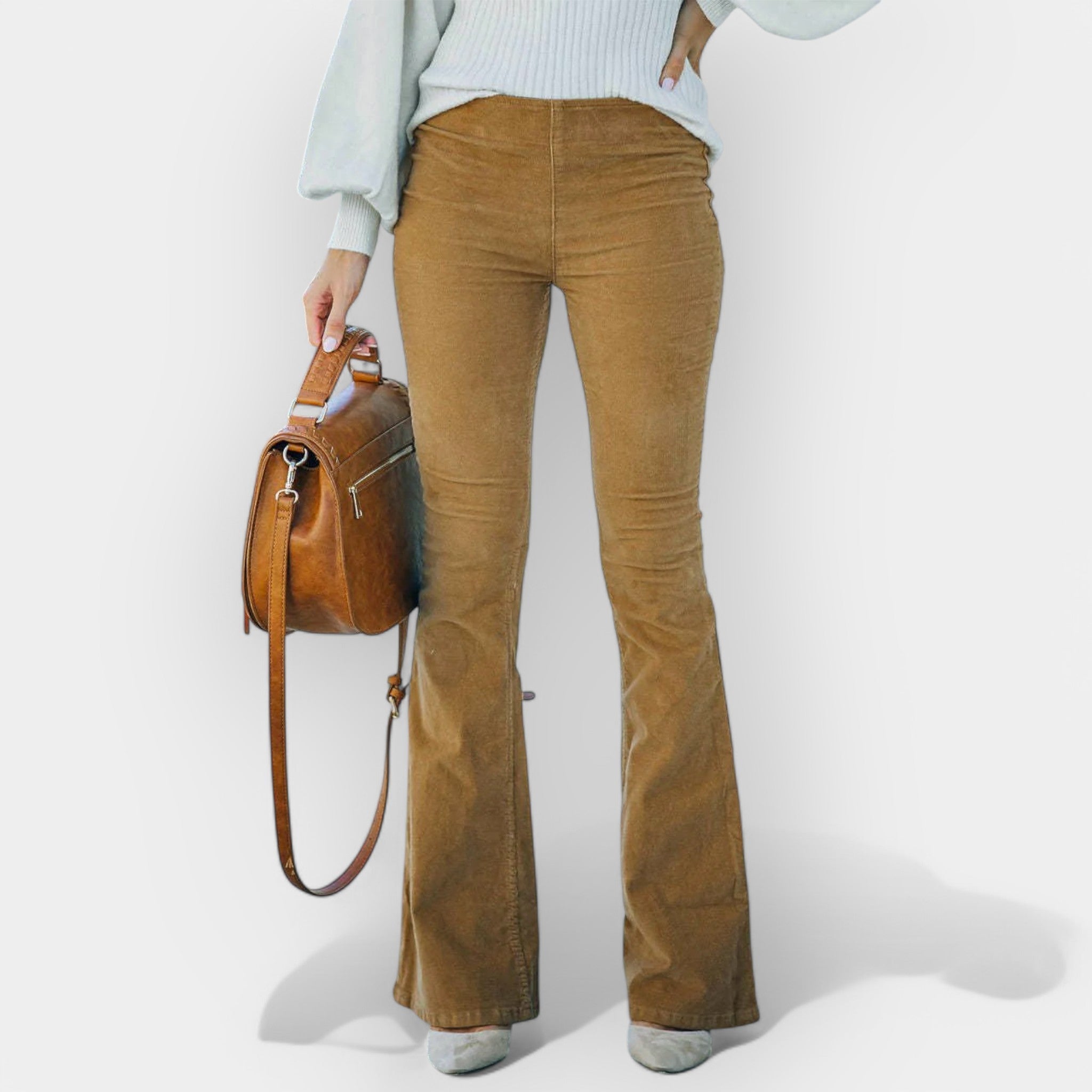 Pantalón de Cintura Alta con Corte Acampanado