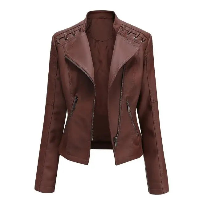 Chaqueta clásica de piel suave