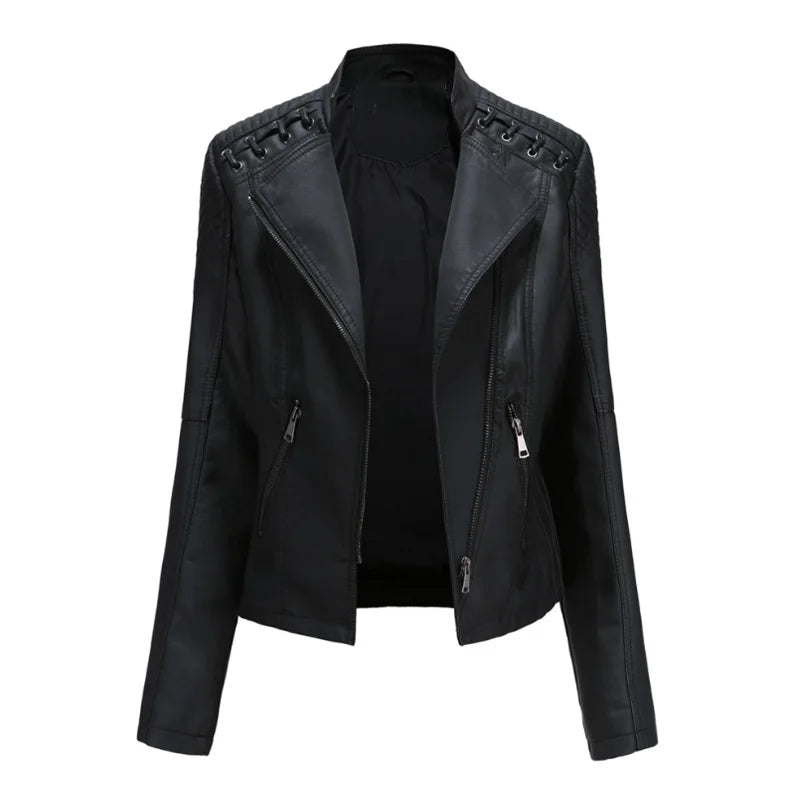 Chaqueta clásica de piel suave