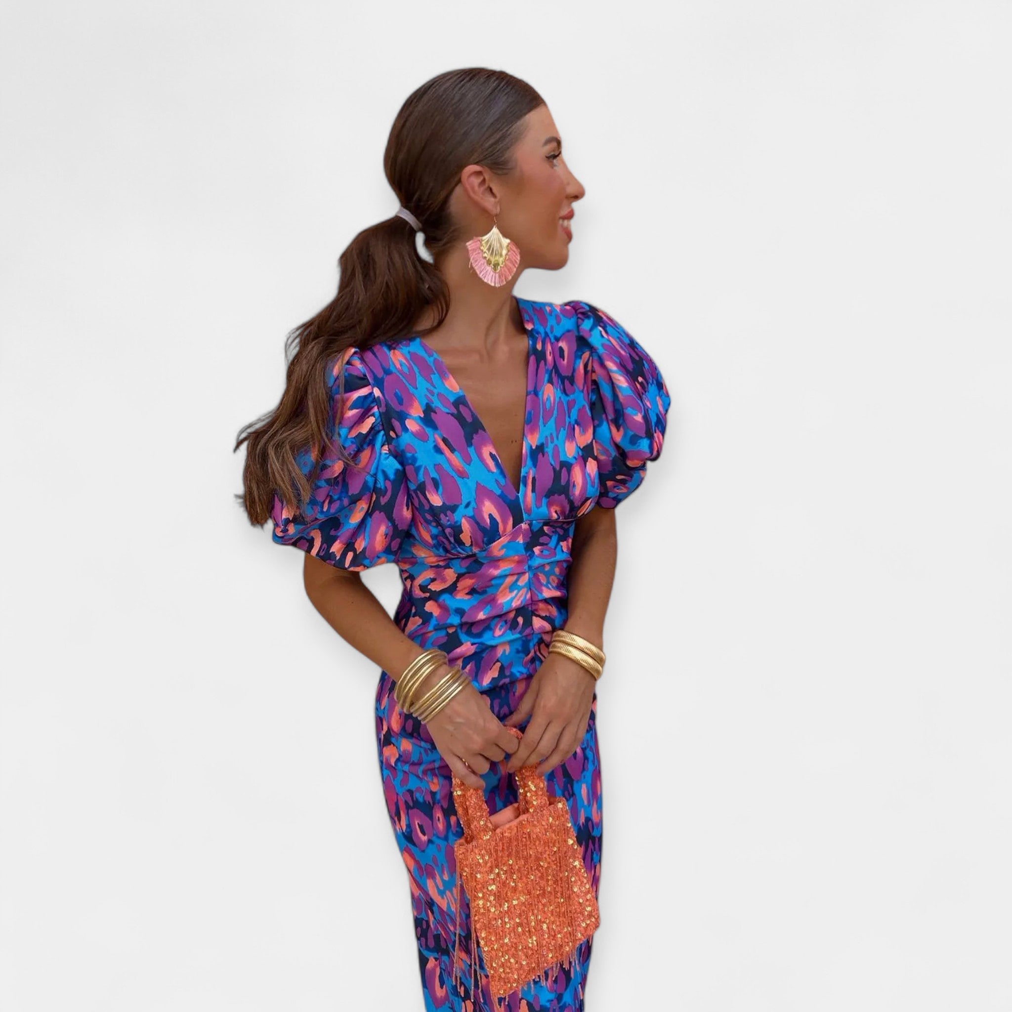 Φόρεμα με Βολάν Μανίκια