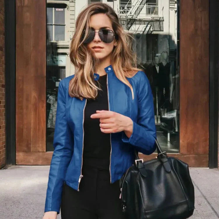 Chaqueta versátil de piel de alta calidad