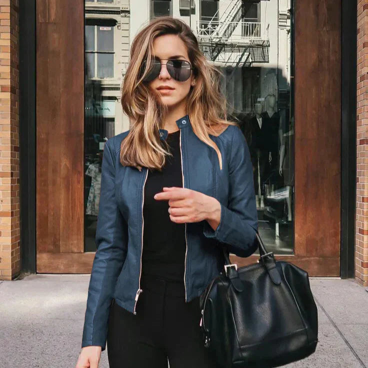 Chaqueta versátil de piel de alta calidad
