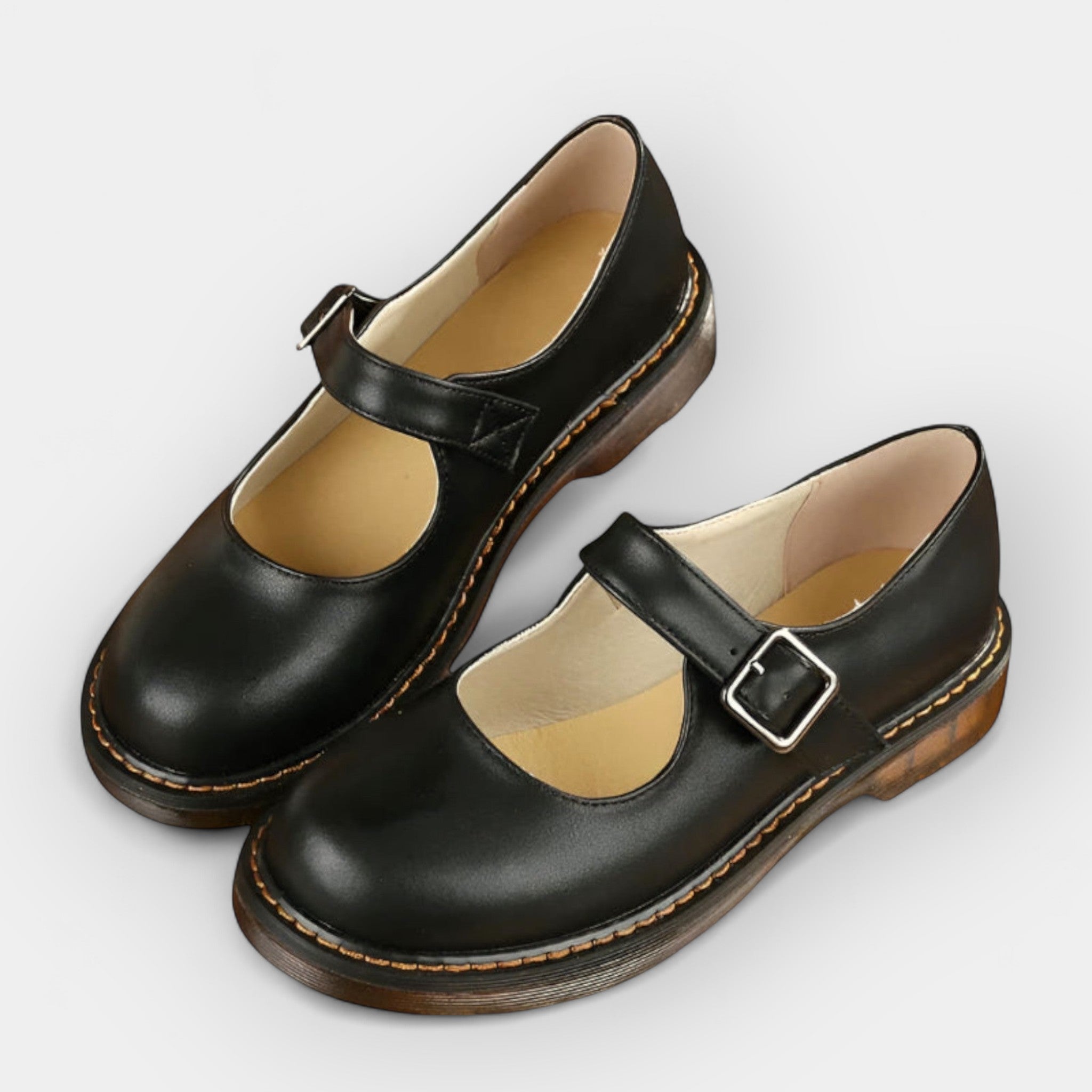 Zapatos Clásicos de Piel Mary Jane