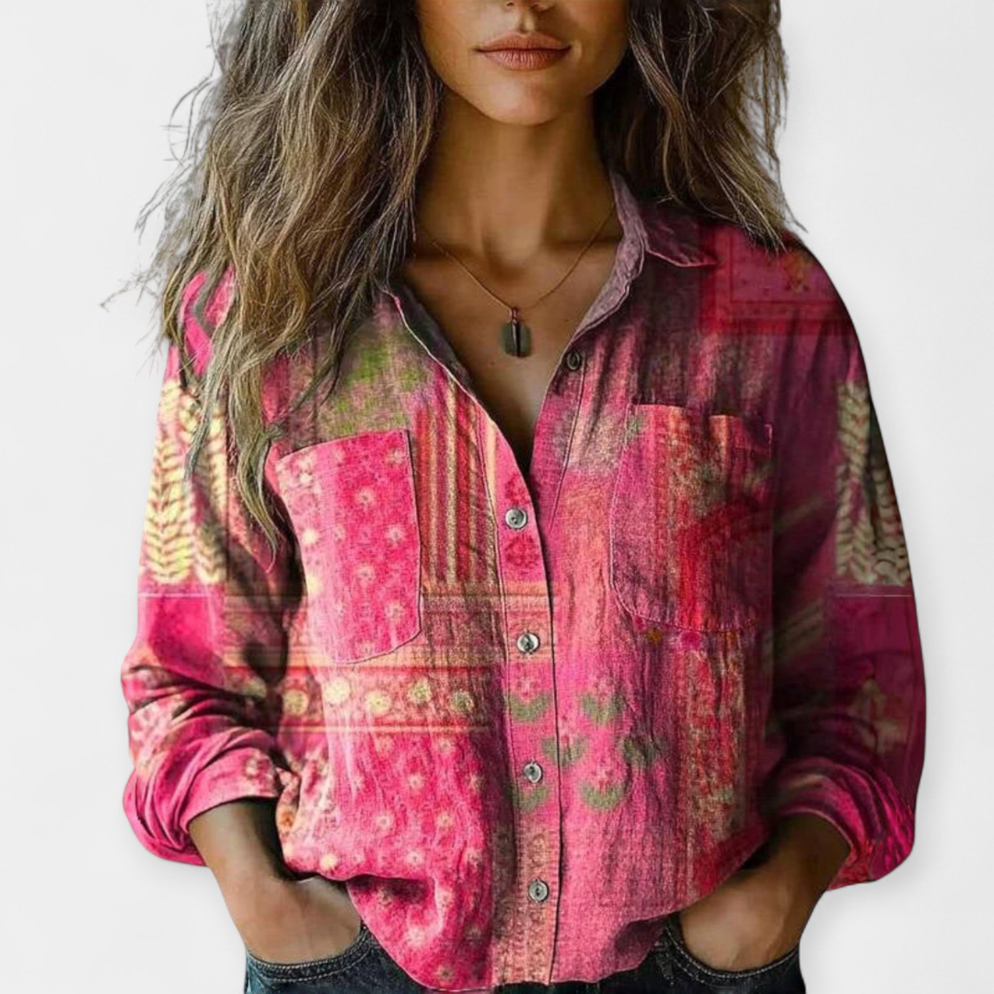 Blusa Vintage con Estampado