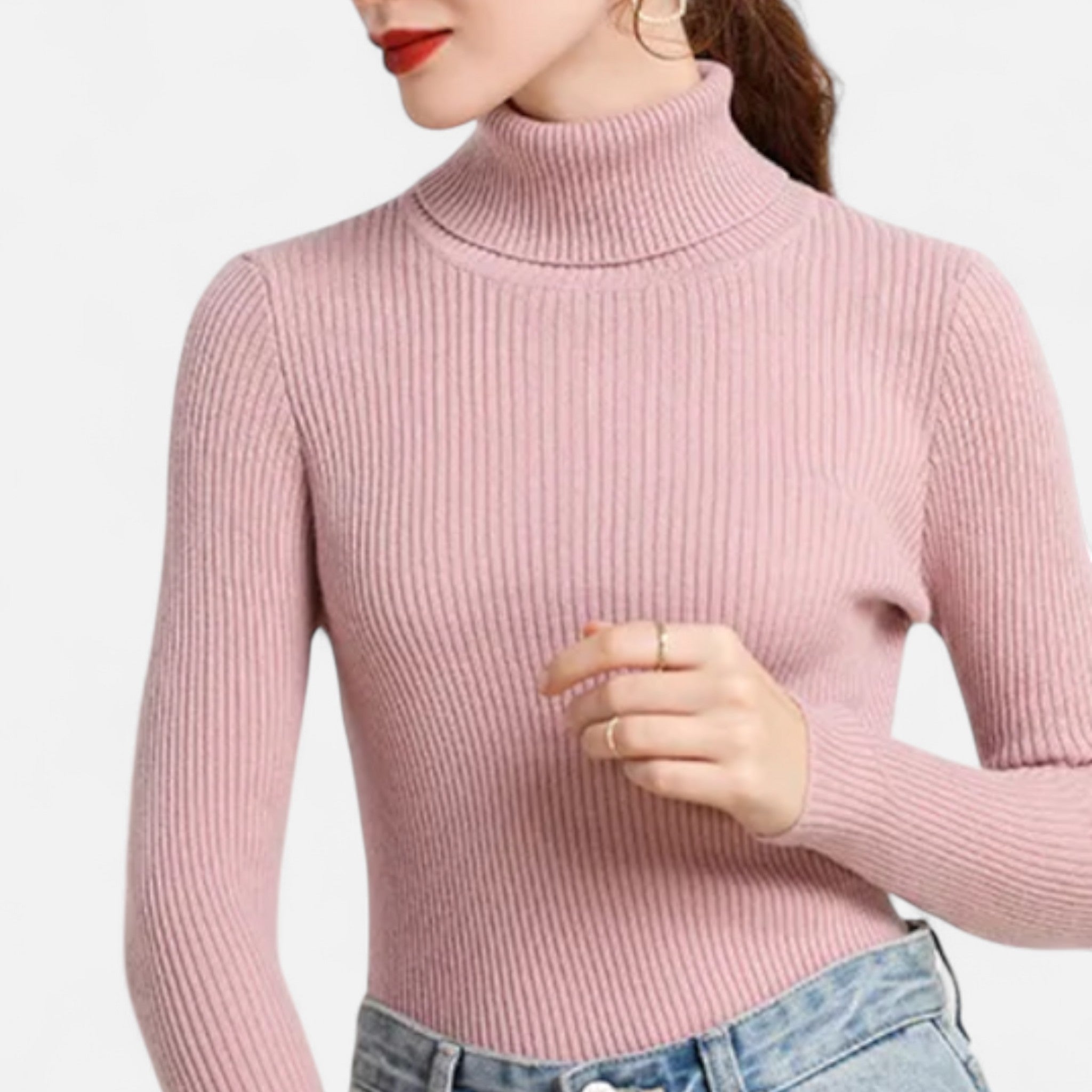 Jersey Cuello Alto Mujer Elegancia Atemporal en Cachemira