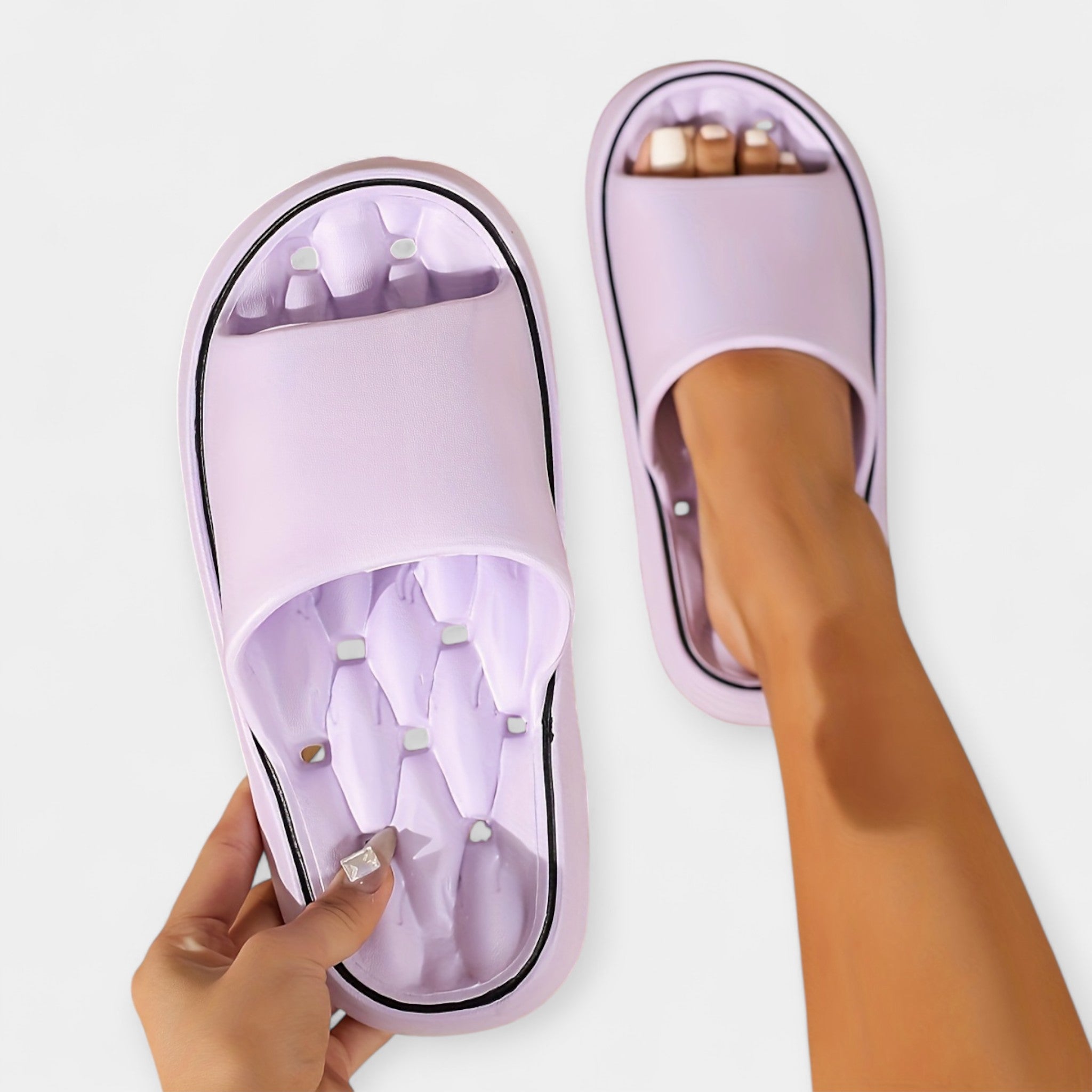 Pantuflas para Mujer con Textura Acanalada