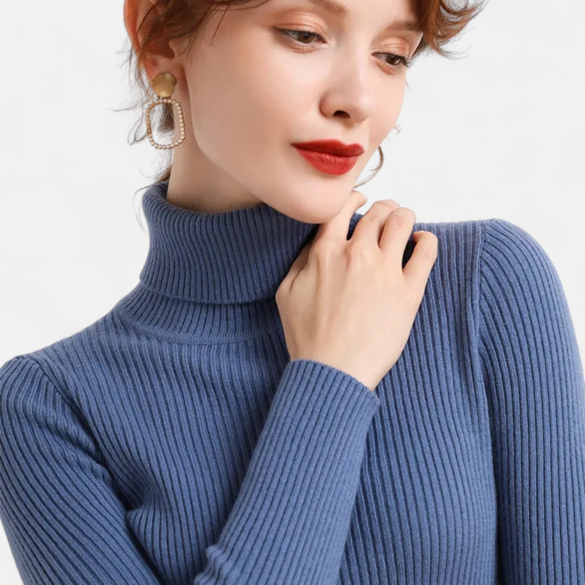 Jersey Cuello Alto Mujer Elegancia Atemporal en Cachemira