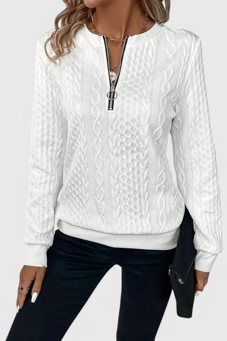 Jersey de Punto Premium Zoey con Cremallera Pulida Exclusiva