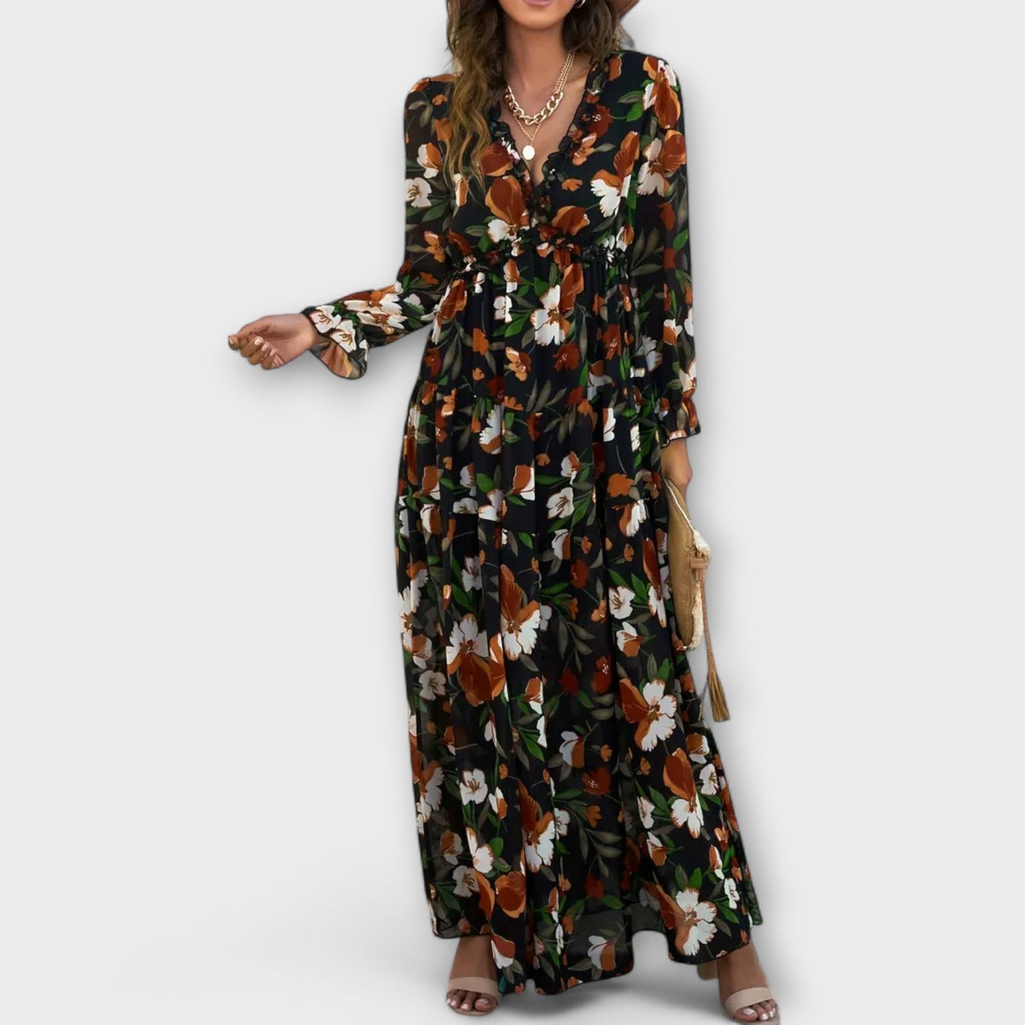 Vestido Maxi con Estampado Floral