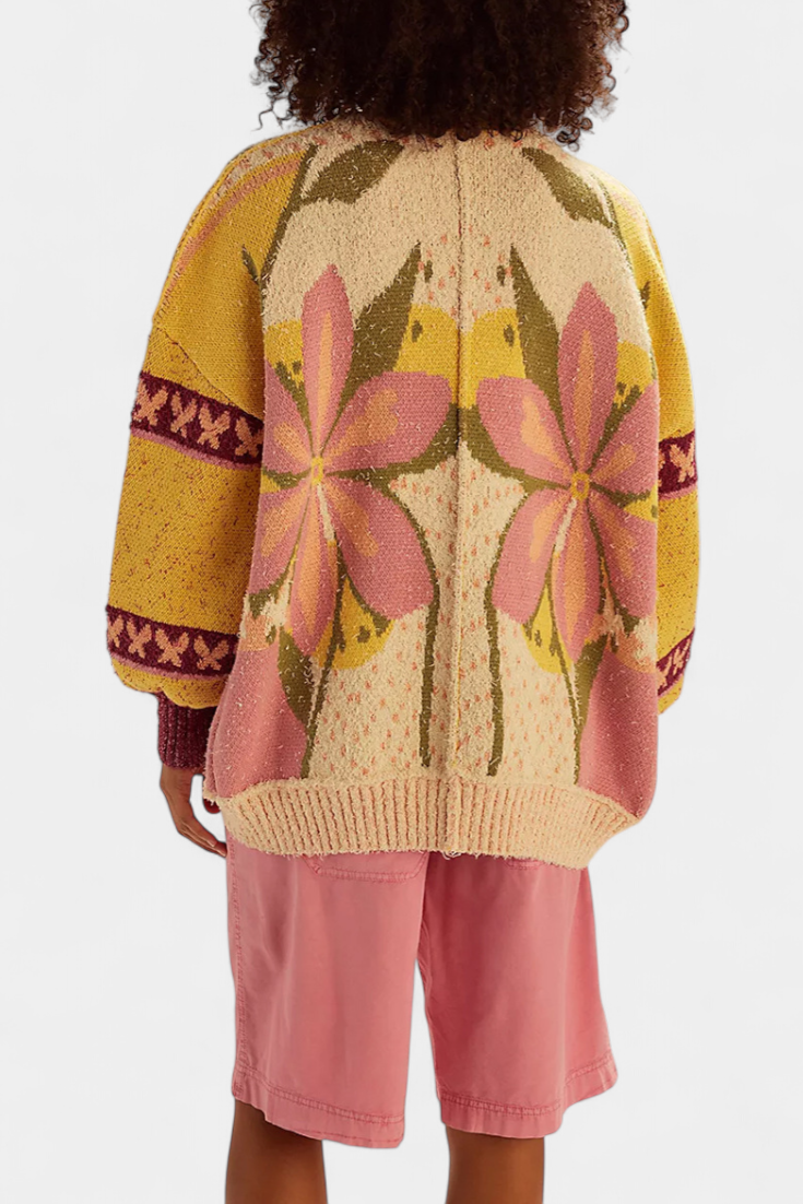 Casey Cárdigan de Punto con Bordado Floral que Enamora