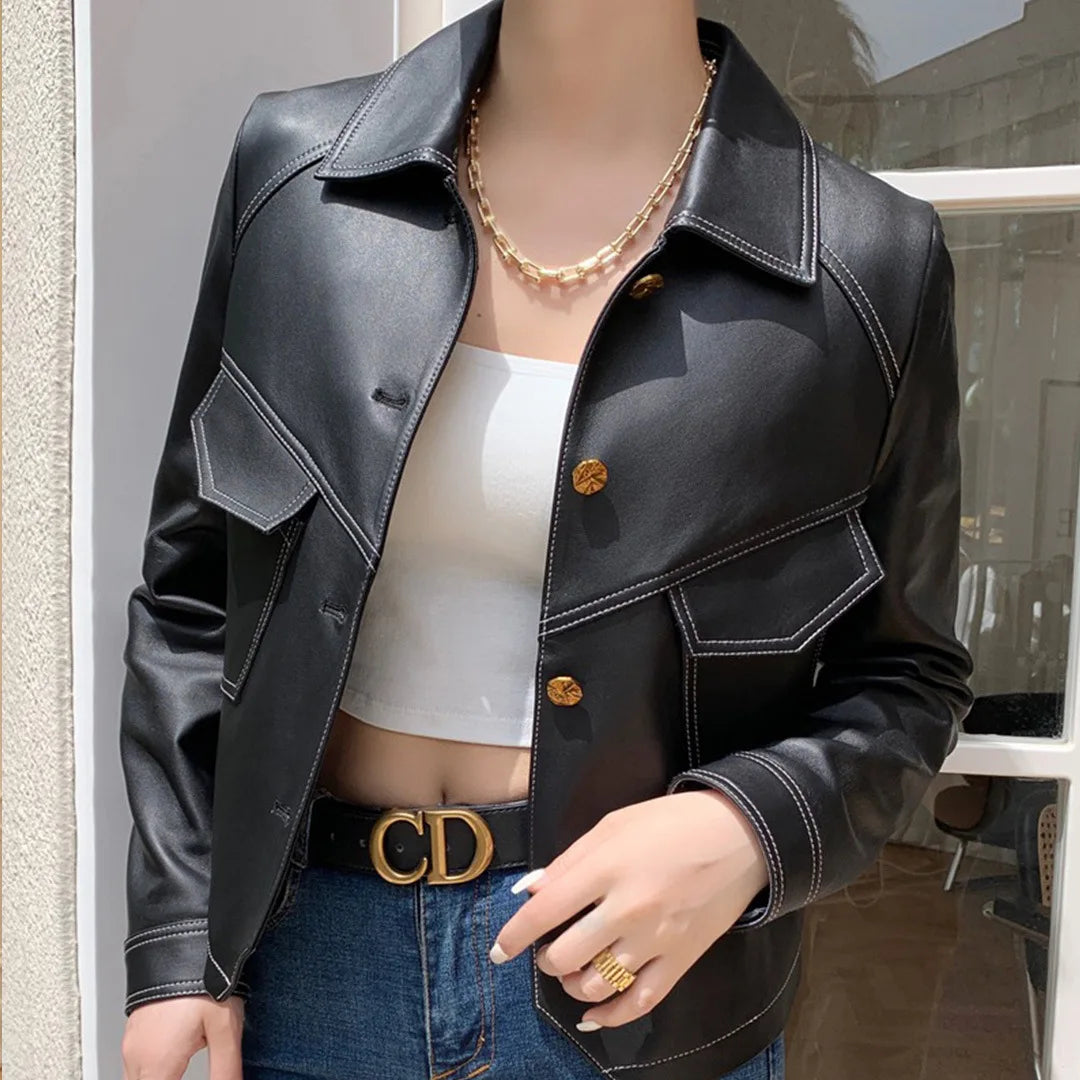 Chaqueta de cuero para la primavera