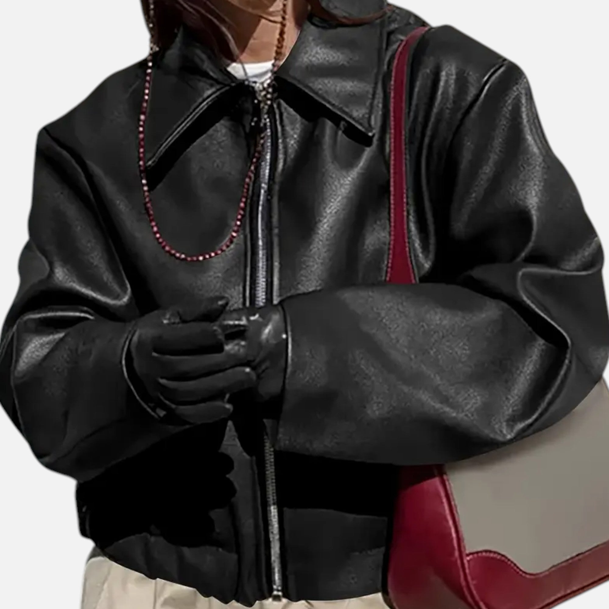 Chaqueta Motera de Polipiel de Lujo