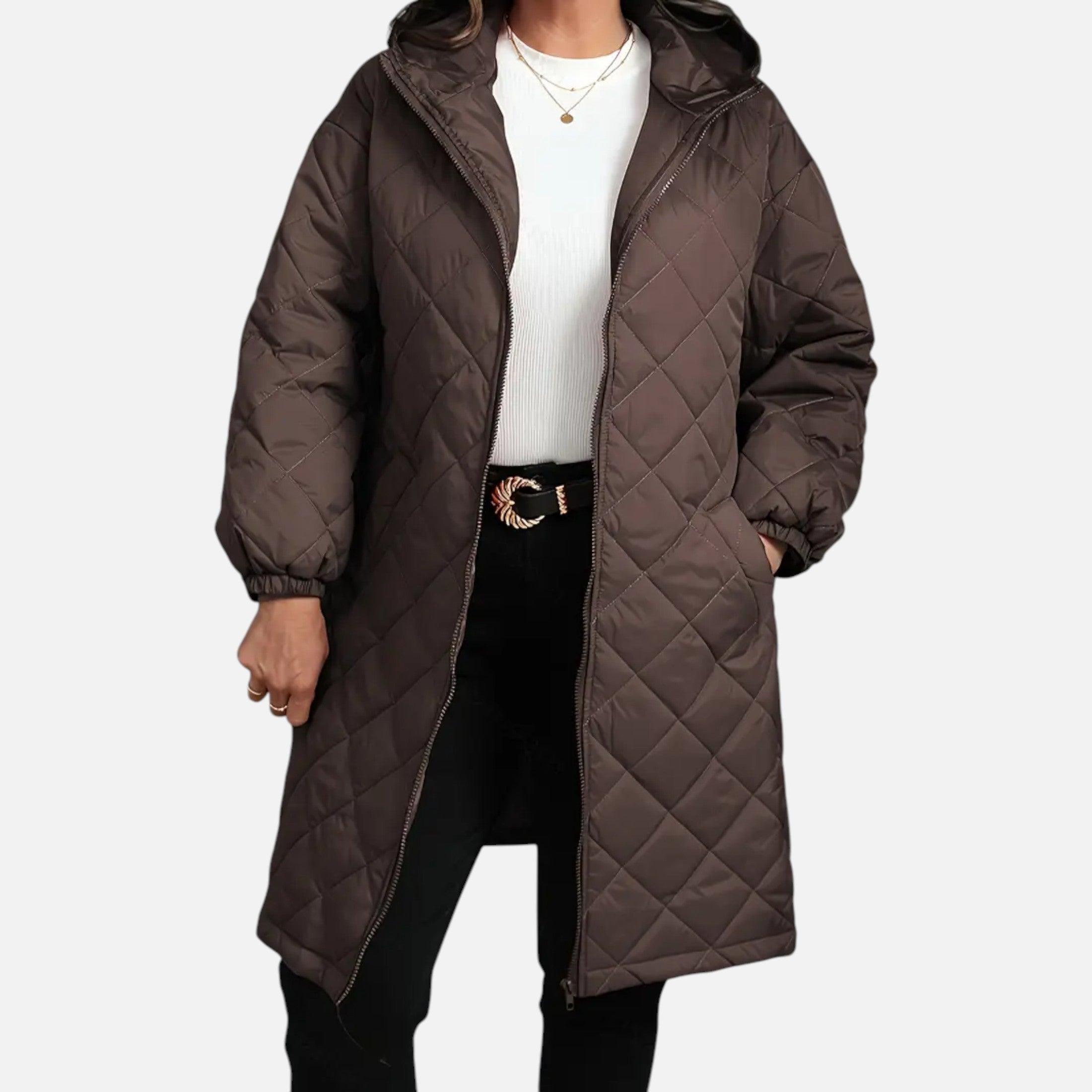 Chaqueta Acolchada Plus Size para Mujer