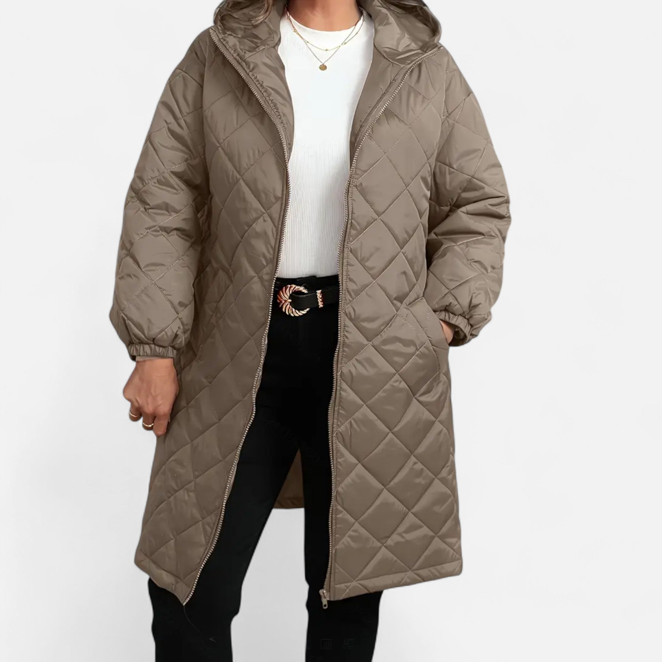 Chaqueta Acolchada Plus Size para Mujer