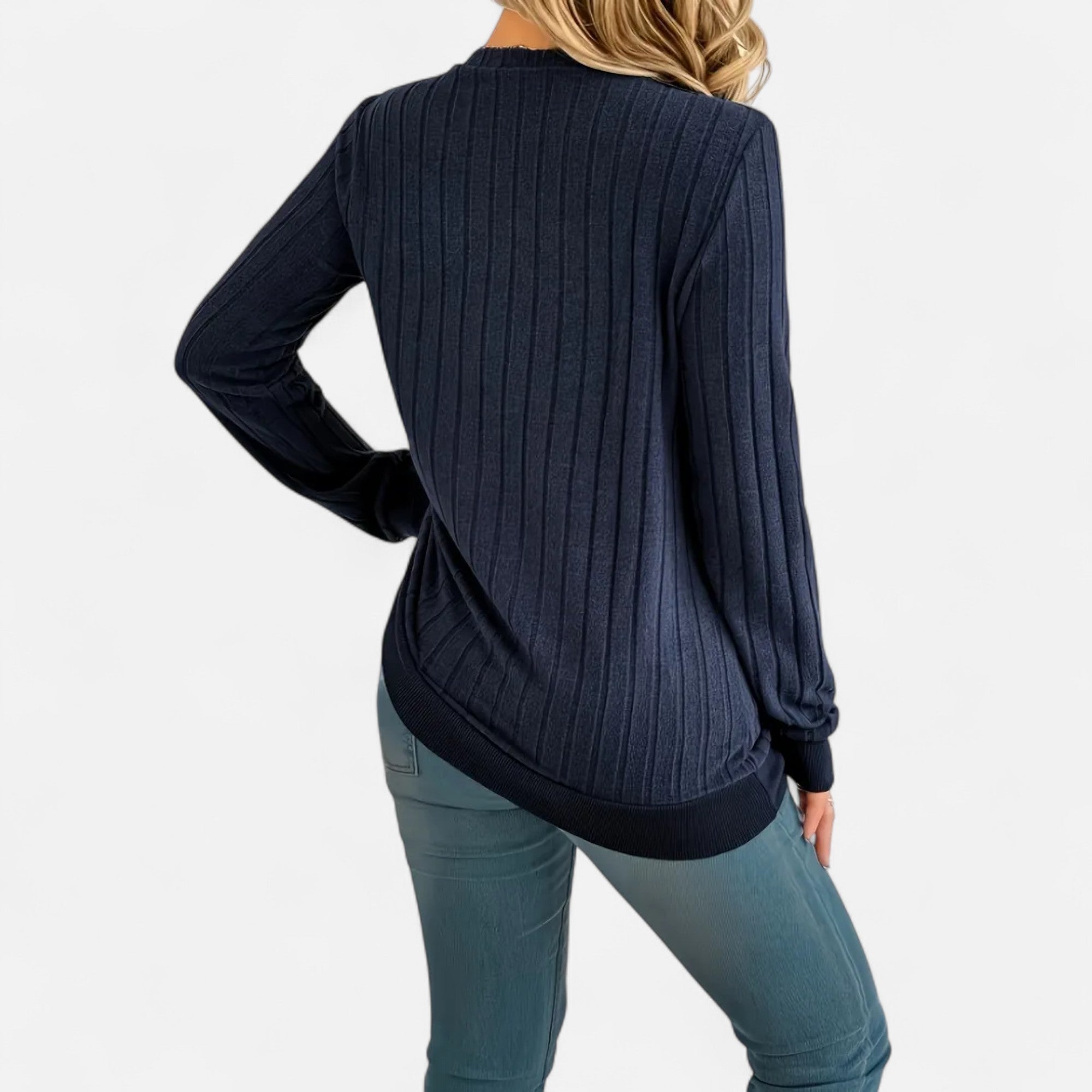 Jersey Mujer Cuello en V Acanalado