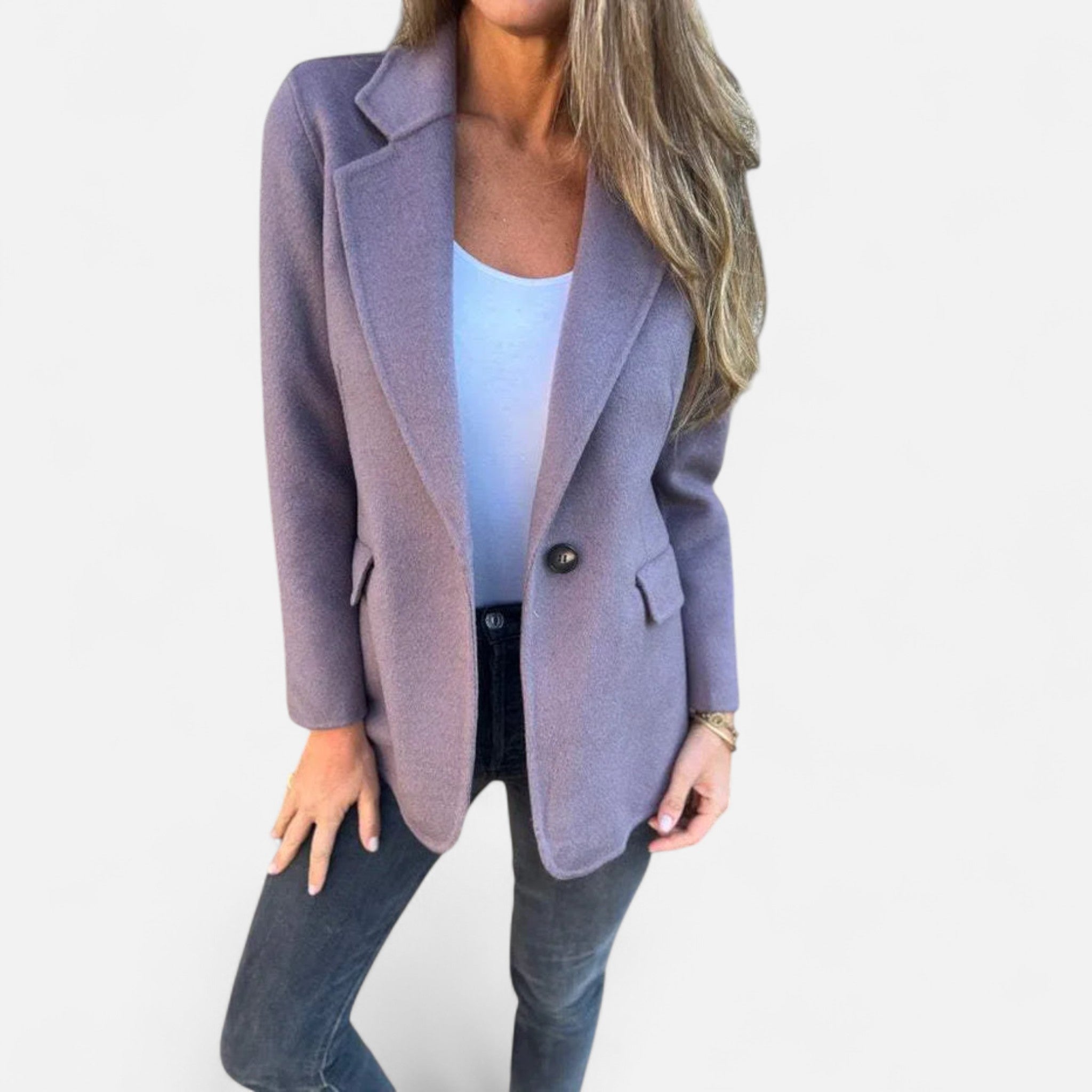 Eliaro Moda | Chaqueta Casual Mujer Manga Larga con Solapa Clásica