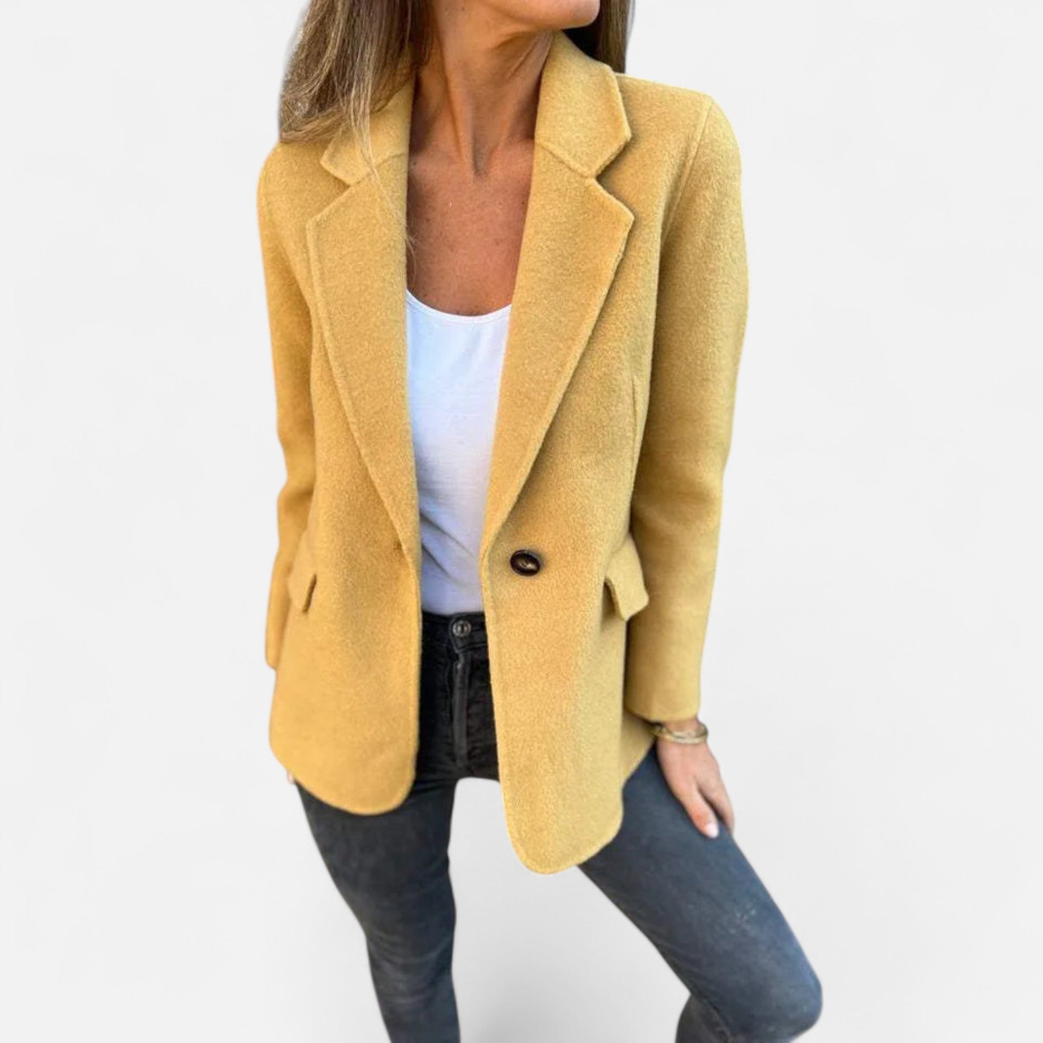 Chaqueta Casual Mujer Manga Larga con Solapa Clásica