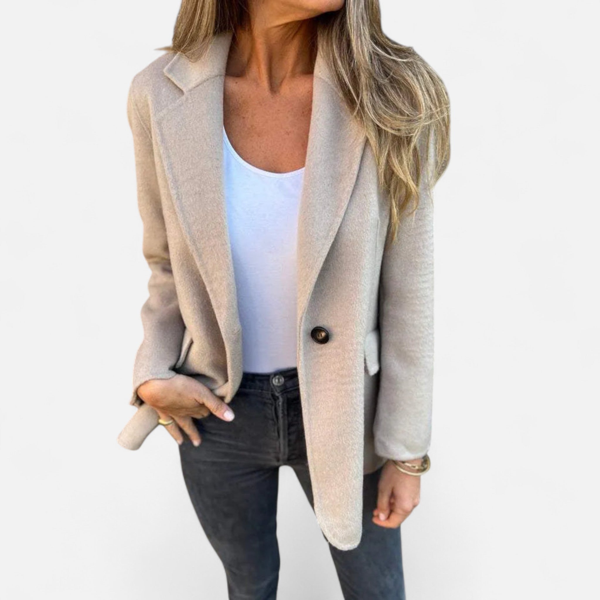 Chaqueta Casual Mujer Manga Larga con Solapa Clásica
