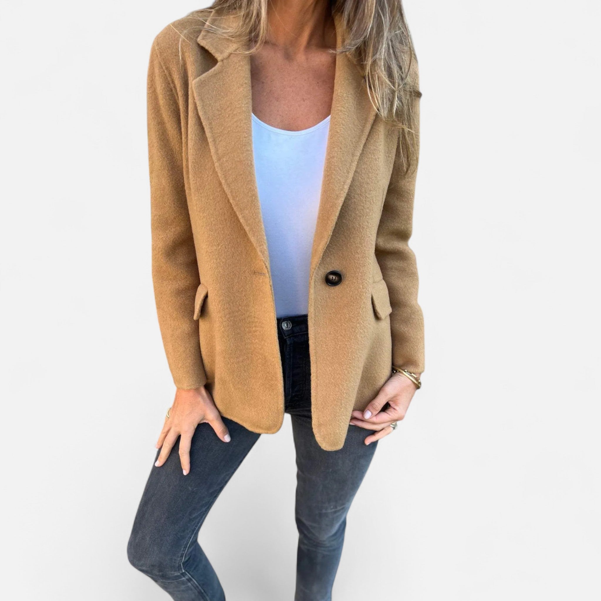 Chaqueta Casual Mujer Manga Larga con Solapa Clásica