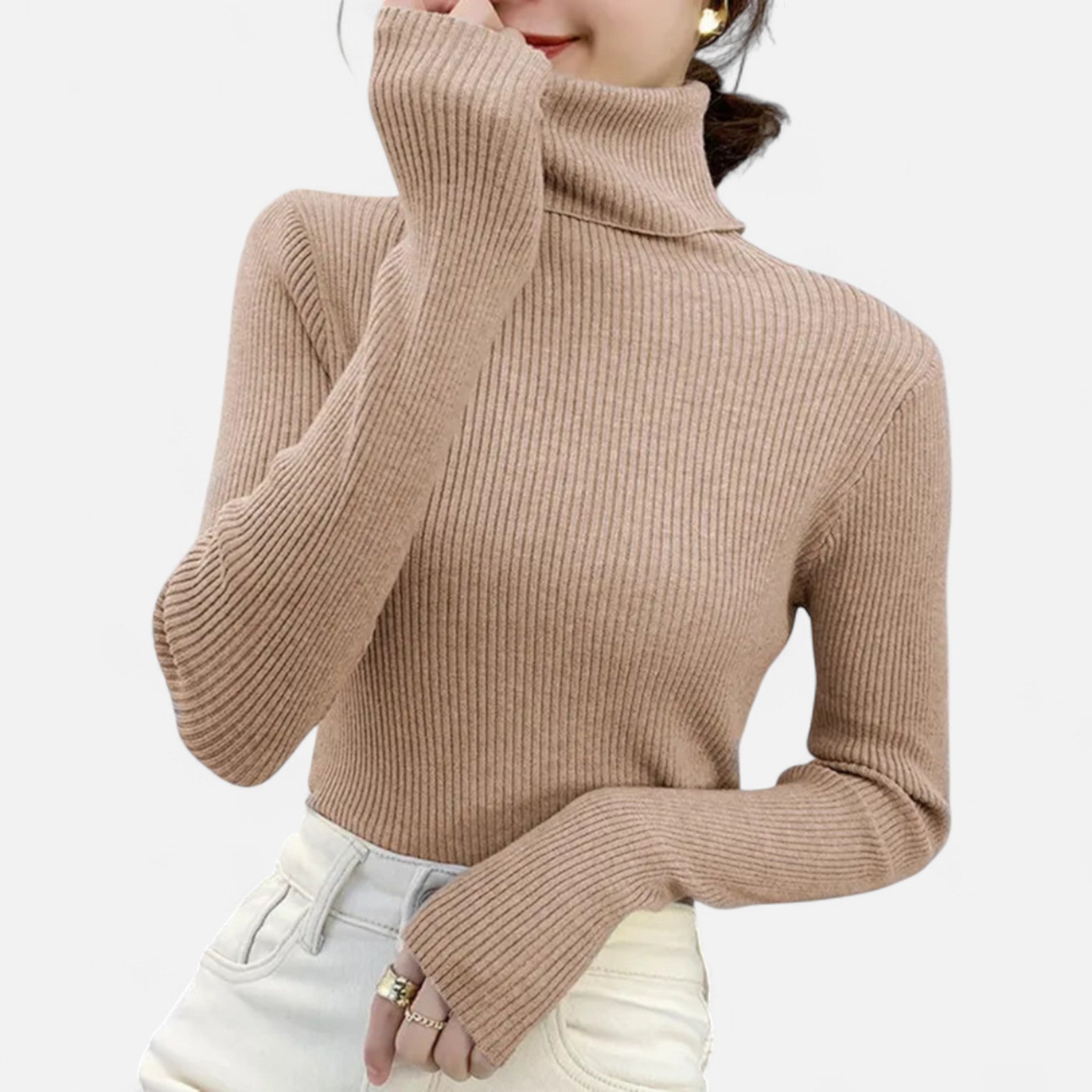 Jersey Cuello Alto Mujer Elegancia Atemporal en Cachemira