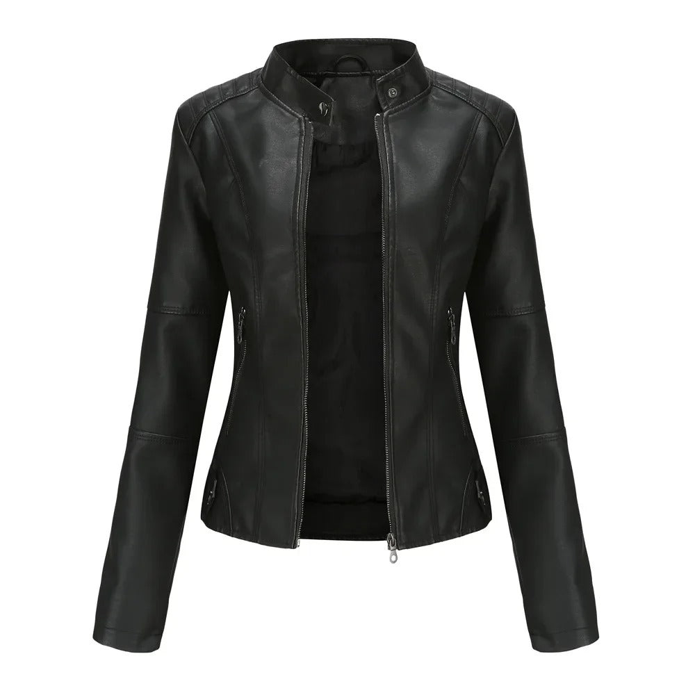 Chaqueta de cuero elegante y moderna