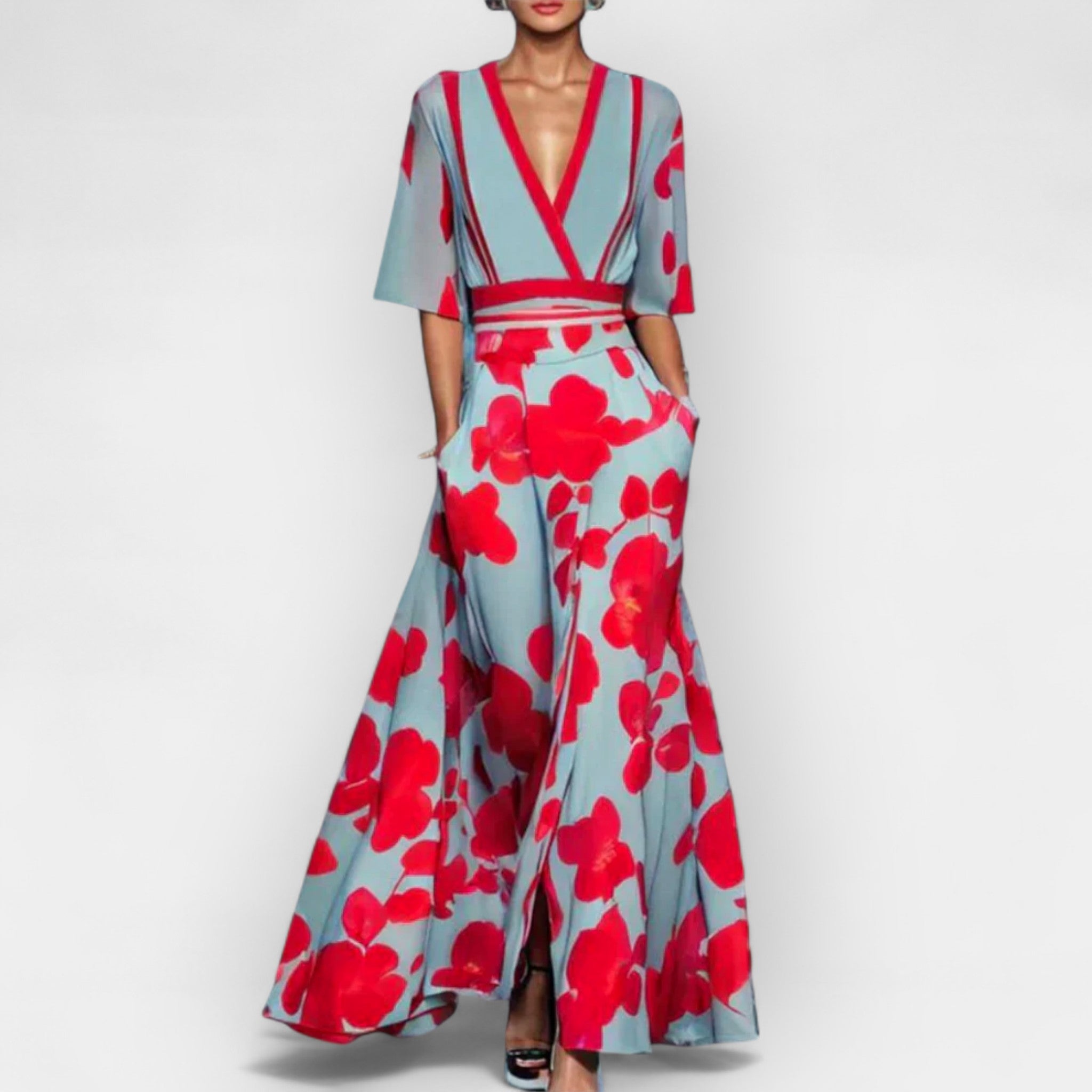Vestido maxi floral