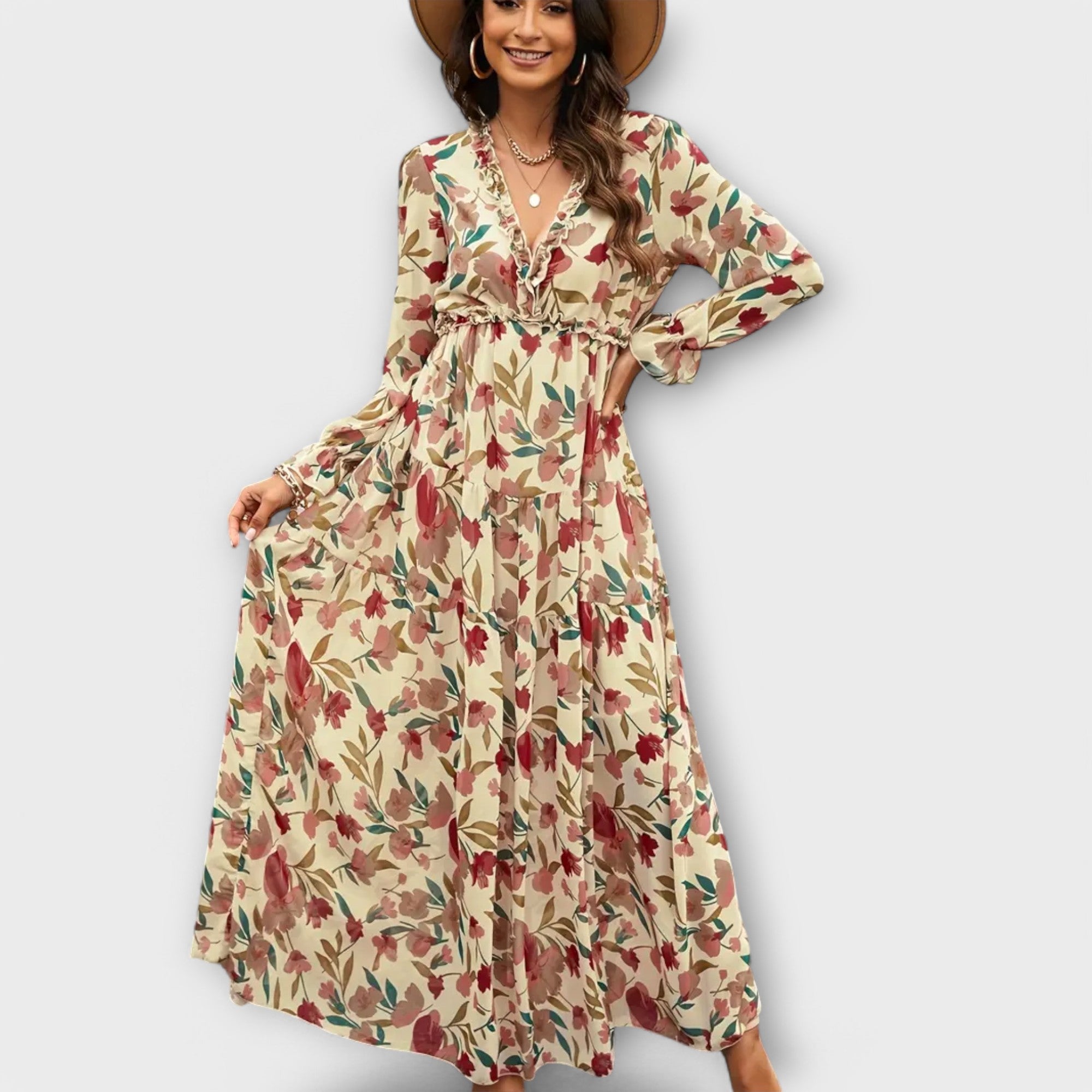 Vestido Maxi con Estampado Floral